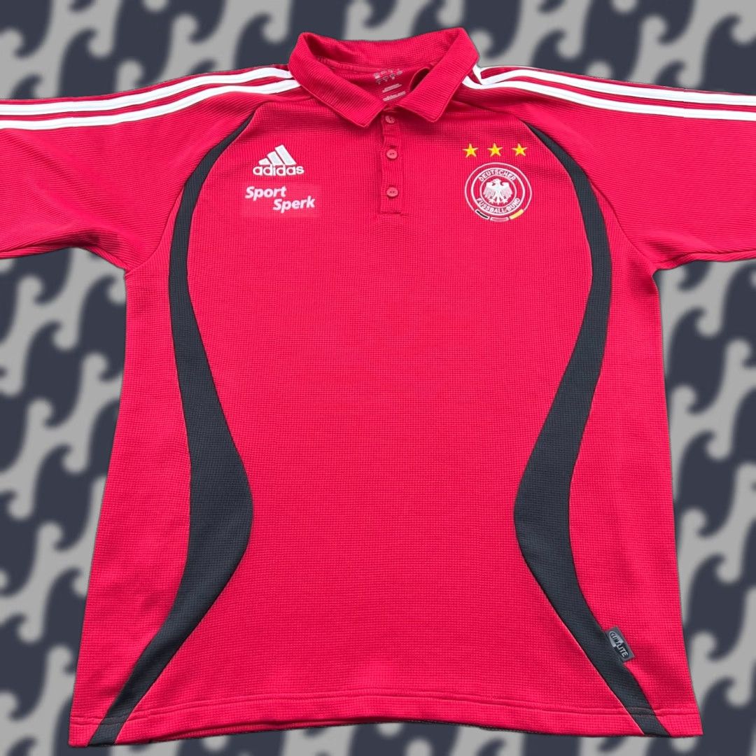Adidas adidas Germany 2005 2006 Polo Shirt Mens Football Jersey Large Red T-Shirt Short Sleeve Jersey Mens Football Size US L / EU 52-54 / 3 - 1 Thumbnail