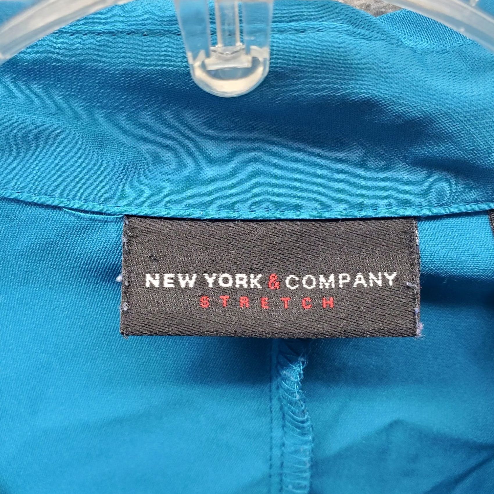 Vintage New York & Company Shirt Womens Size 6 Blue Slim Stretch Collared Button Front Blouse Size M / US 6-8 / IT 42-44 - 6 Thumbnail