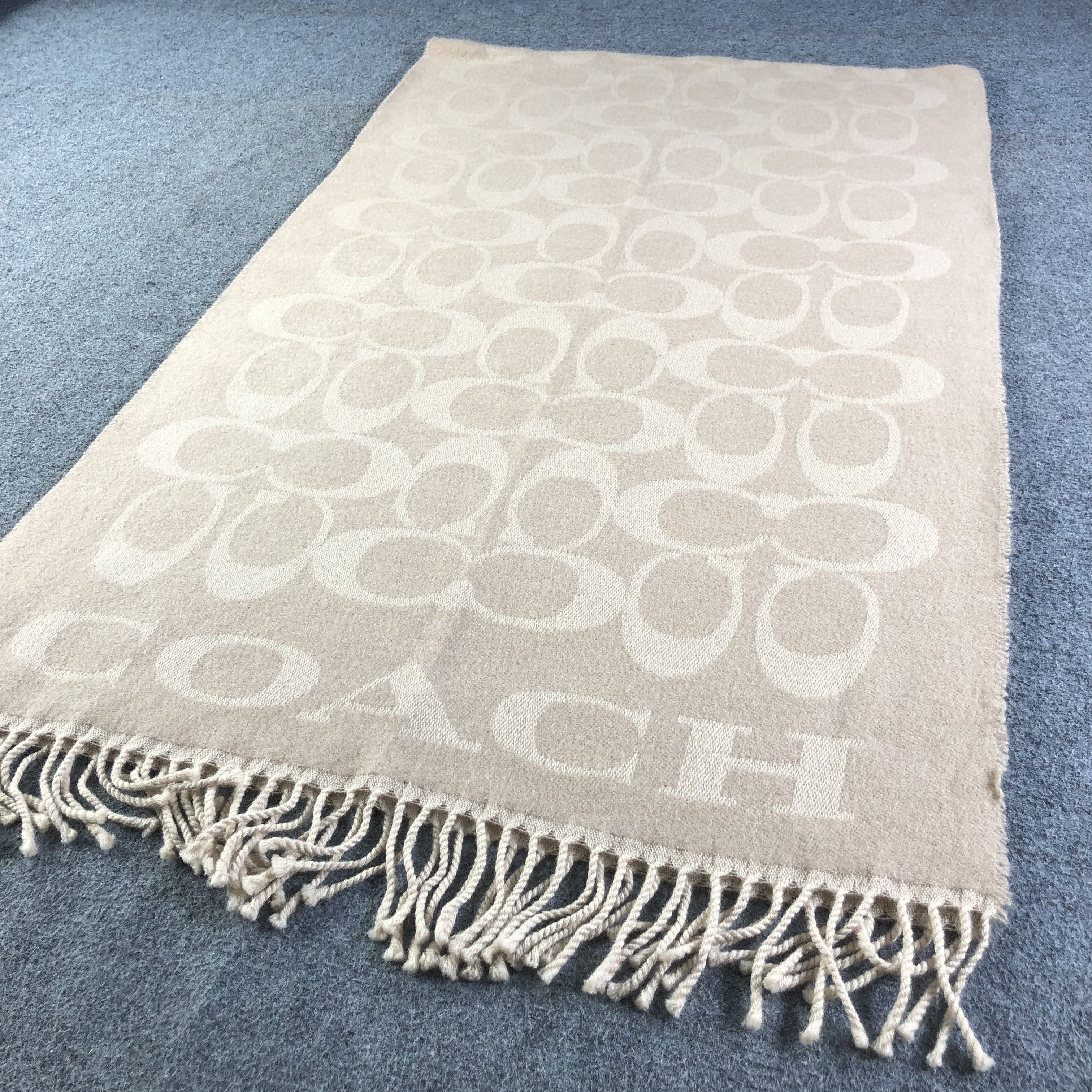 Coach Coach Monogram Wool Cashmere Scarf Muffler V1734 Size ONE SIZE - 2 Thumbnail