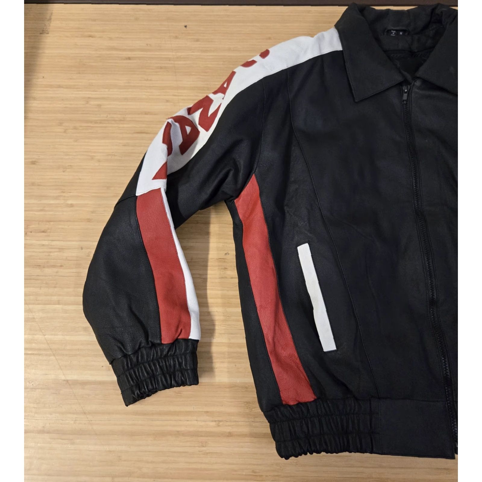 Vintage VINTAGE Ziptex Leather Jacket Mens M Black Red Canada Maple Leaf Flag Bomber 90s Style Size US M / EU 48-50 / 2 - 4 Thumbnail
