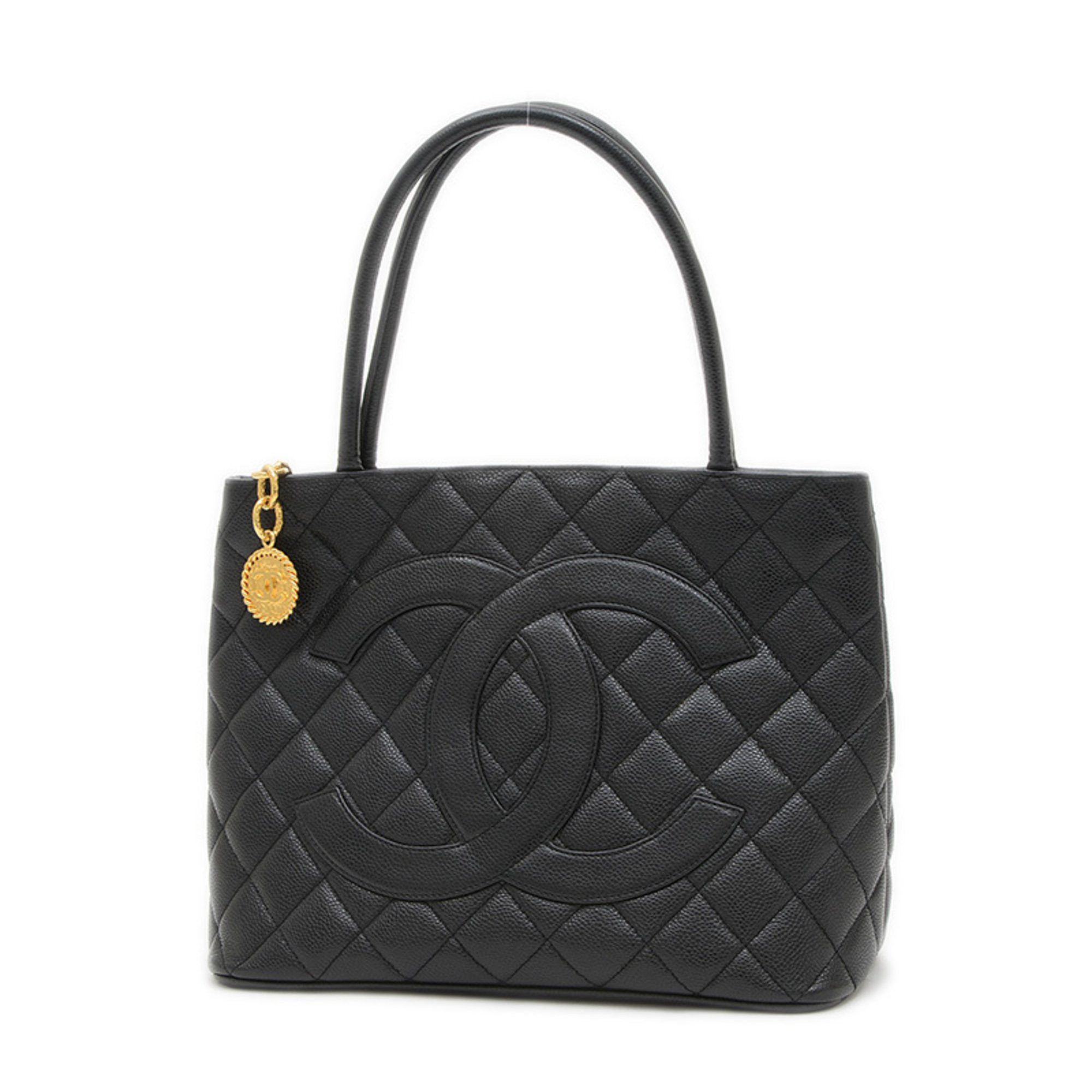 Chanel Reissue Tote Bag Caviar Skin Black Gold Hardware A01804 Bp, Women's