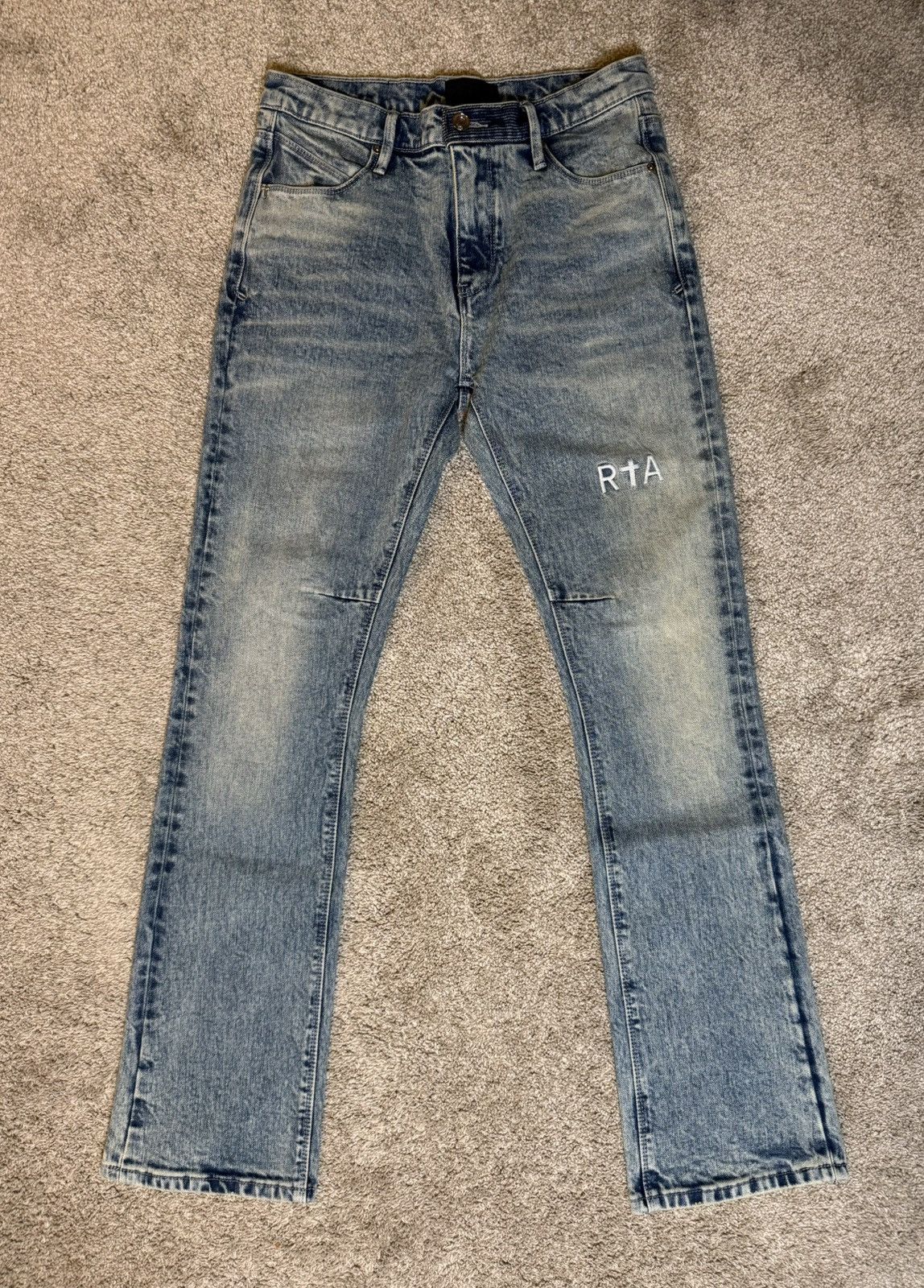 Rta RTA Denis Vintage Light Blue Mini Flare Jeans Size US 29 - 1 Thumbnail