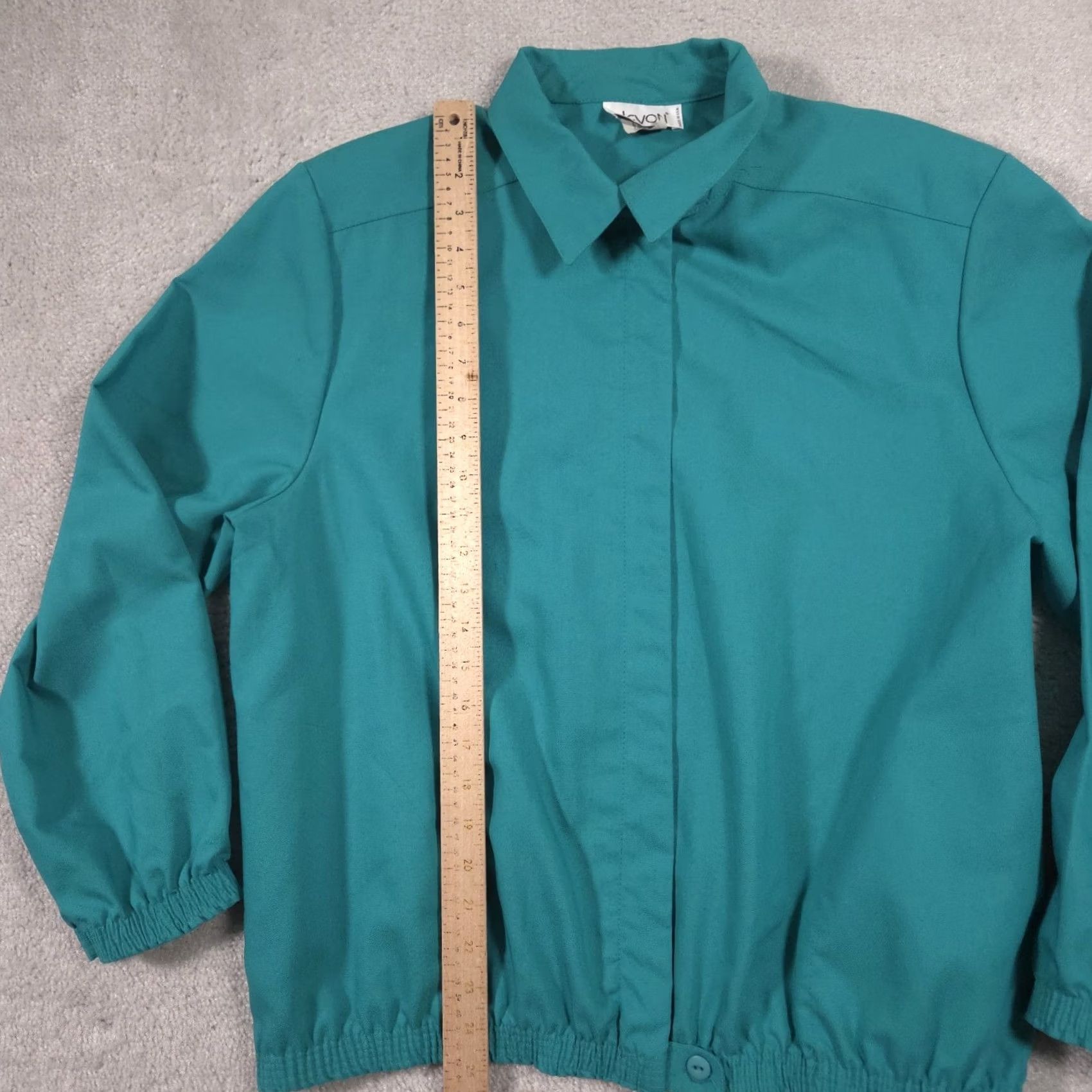 Vintage VINTAGE Devon Jacket Women's 14 Green Lightweight Long Sleeve Full Zip Shoulder Pads Size XL / US 12-14 / IT 48-50 - 7 Thumbnail