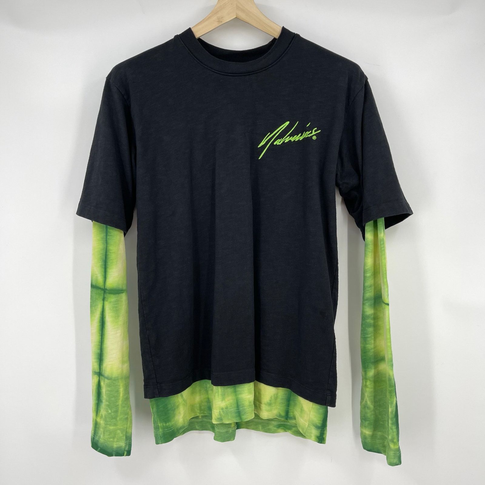 Nahmias Nahmias | Black Green Tie Dye Double Layered T-Shirt S Size US S / EU 44-46 / 1 - 3 Thumbnail