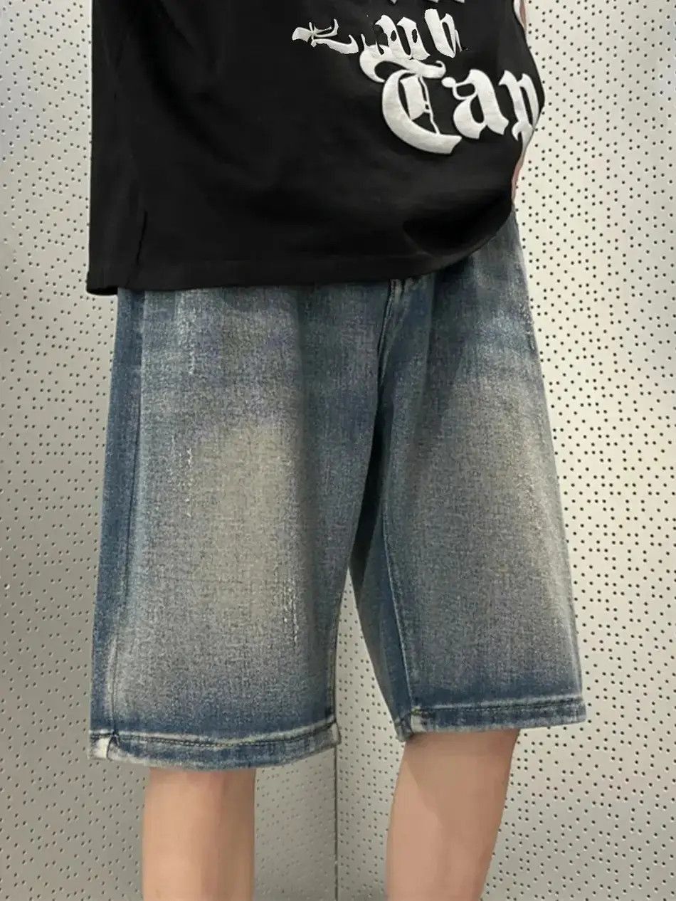 Japanese Brand Retro straight leg loose denim shorts Size US 32 / EU 48 - 5 Thumbnail