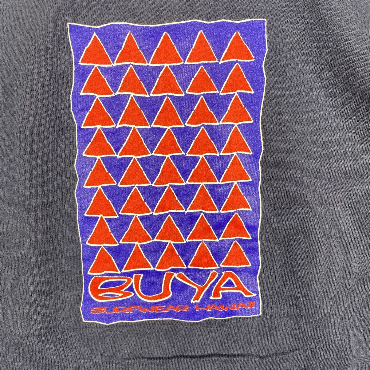 Vintage Vintage 90's BUYA SURFWEAR HAWAII Graphic Faded Tee Shirt Size US M / EU 48-50 / 2 - 2 Thumbnail