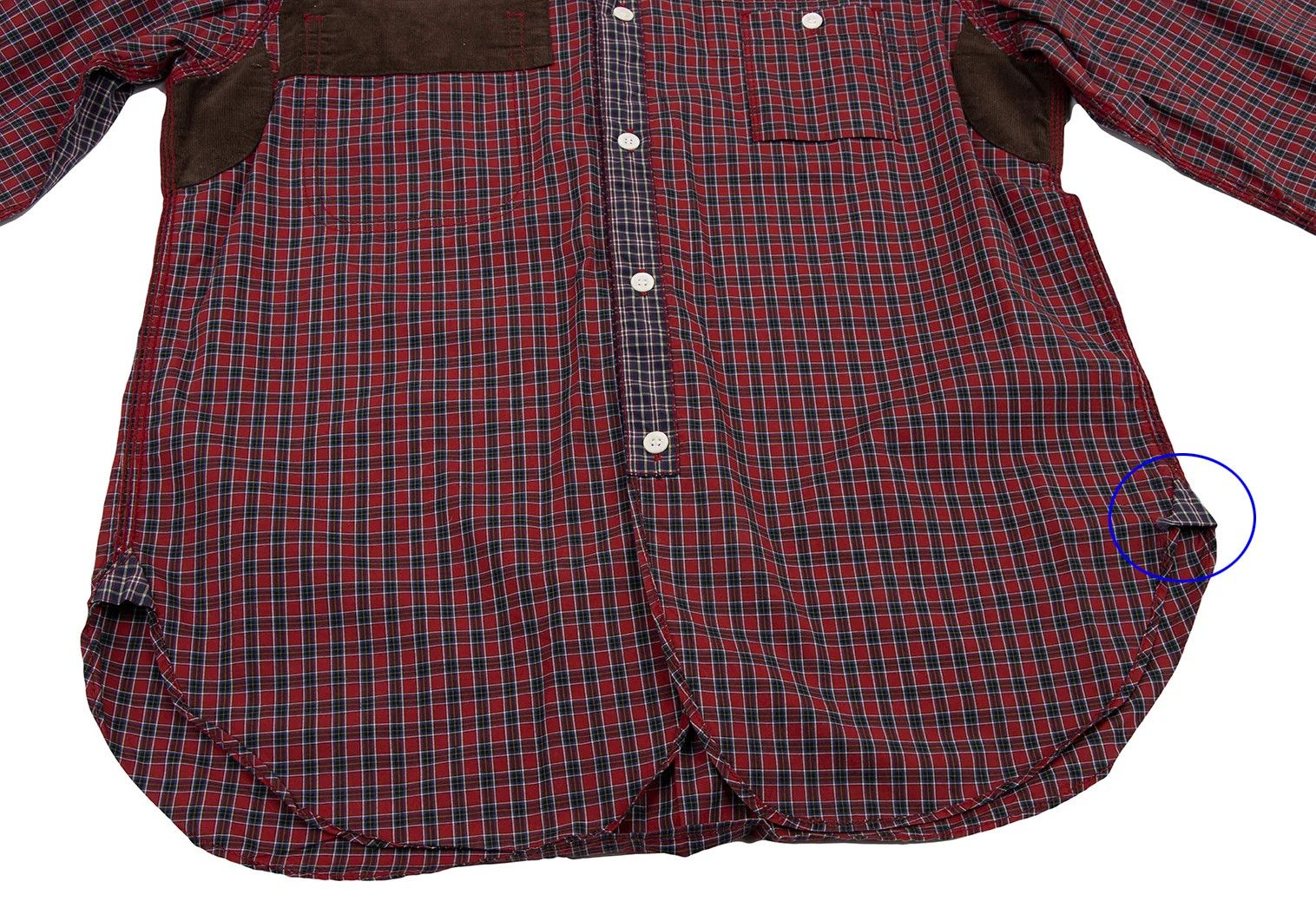 Junya Watanabe Triple Stitch Check Panel Shirt in Red, Size XS Size US XS / EU 42 / 0 - 11 Thumbnail