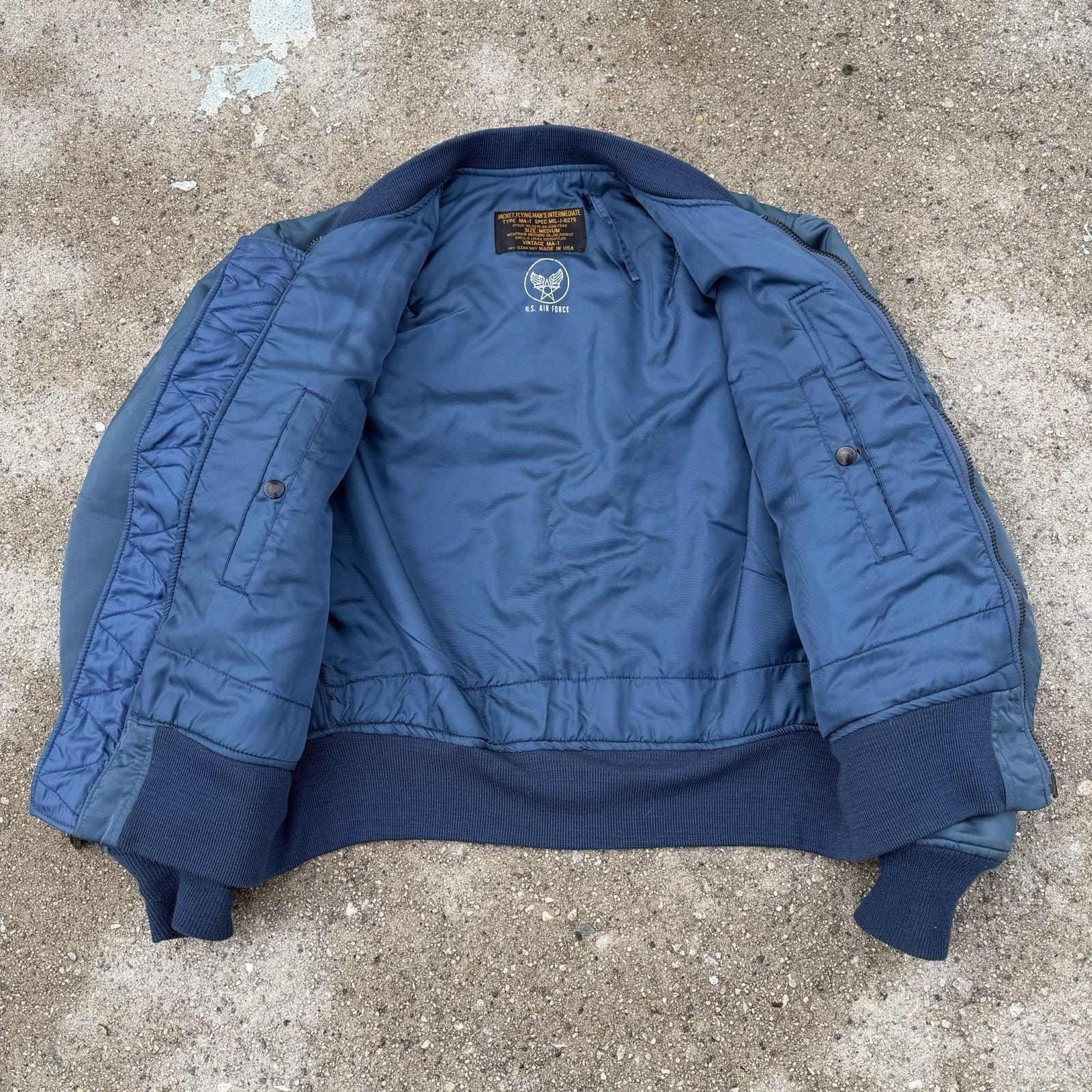 Alpha Industries × Vintage Vintage U.S. Air Force MA-1 Flight Bomber Jacket Weintraub Size US M / EU 48-50 / 2 - 2 Thumbnail