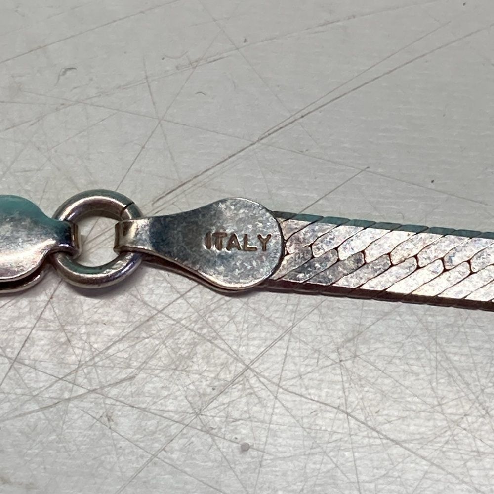 Vintage Milor Sterling Silver Herringbone Chain 20” 8 g About 3mm Wi Size ONE SIZE - 6 Thumbnail