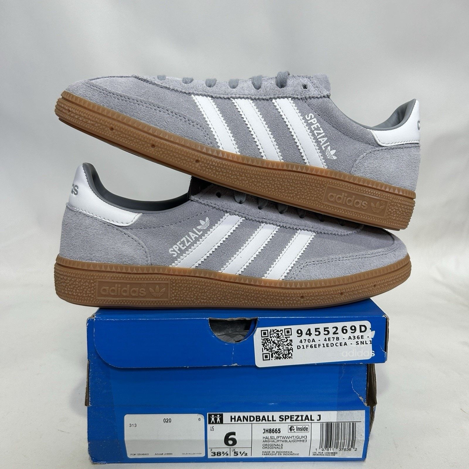 Adidas Adidas Handball Spezial GS “Halo Silver Cloud White” JH8665 Size US 7 / IT 37 - 1 Thumbnail