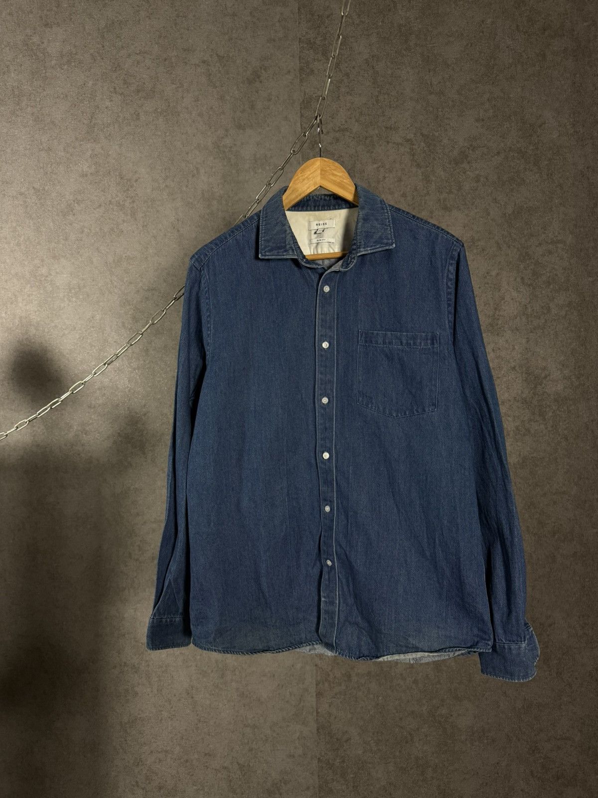 Reiss Reiss designer denim shirt Size US L / EU 52-54 / 3 - 1 Thumbnail