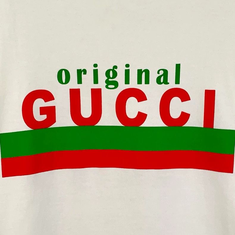 Gucci Gucci Beige striped letter print cotton round-neck short-s Size US L / EU 52-54 / 3 - 4 Thumbnail