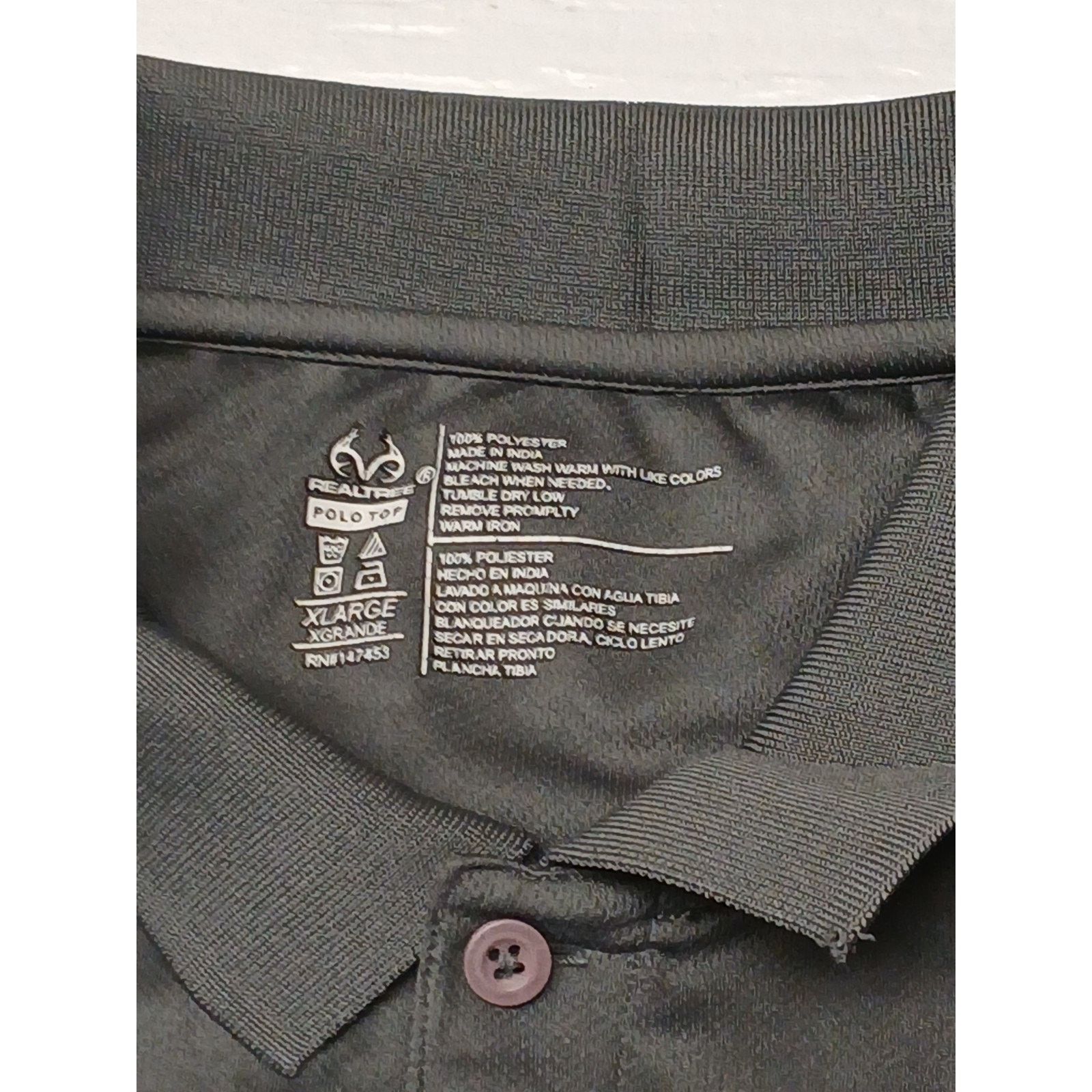 Realtree Realtree (XL) Top Gray Button Active Golf Polo Shirt Size US XL / EU 56 / 4 - 6 Thumbnail