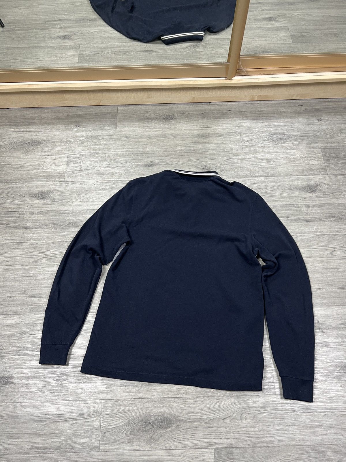 Fred Perry Fred Perry Men's Colour Block Long Sleeve Polo Grey & Navy Size US L / EU 52-54 / 3 - 4 Thumbnail