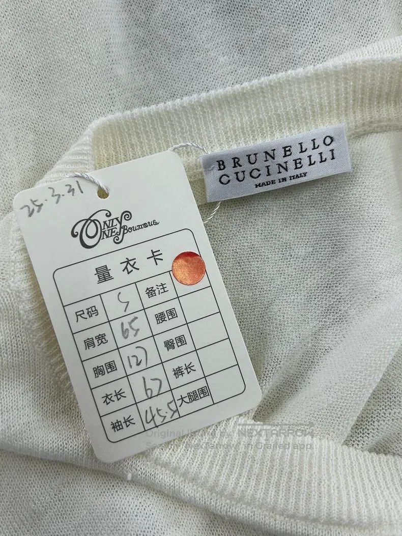Brunello Cucinelli Brunello Cucinelli White crewneck top Size S / US 4 / IT 40 - 4 Thumbnail