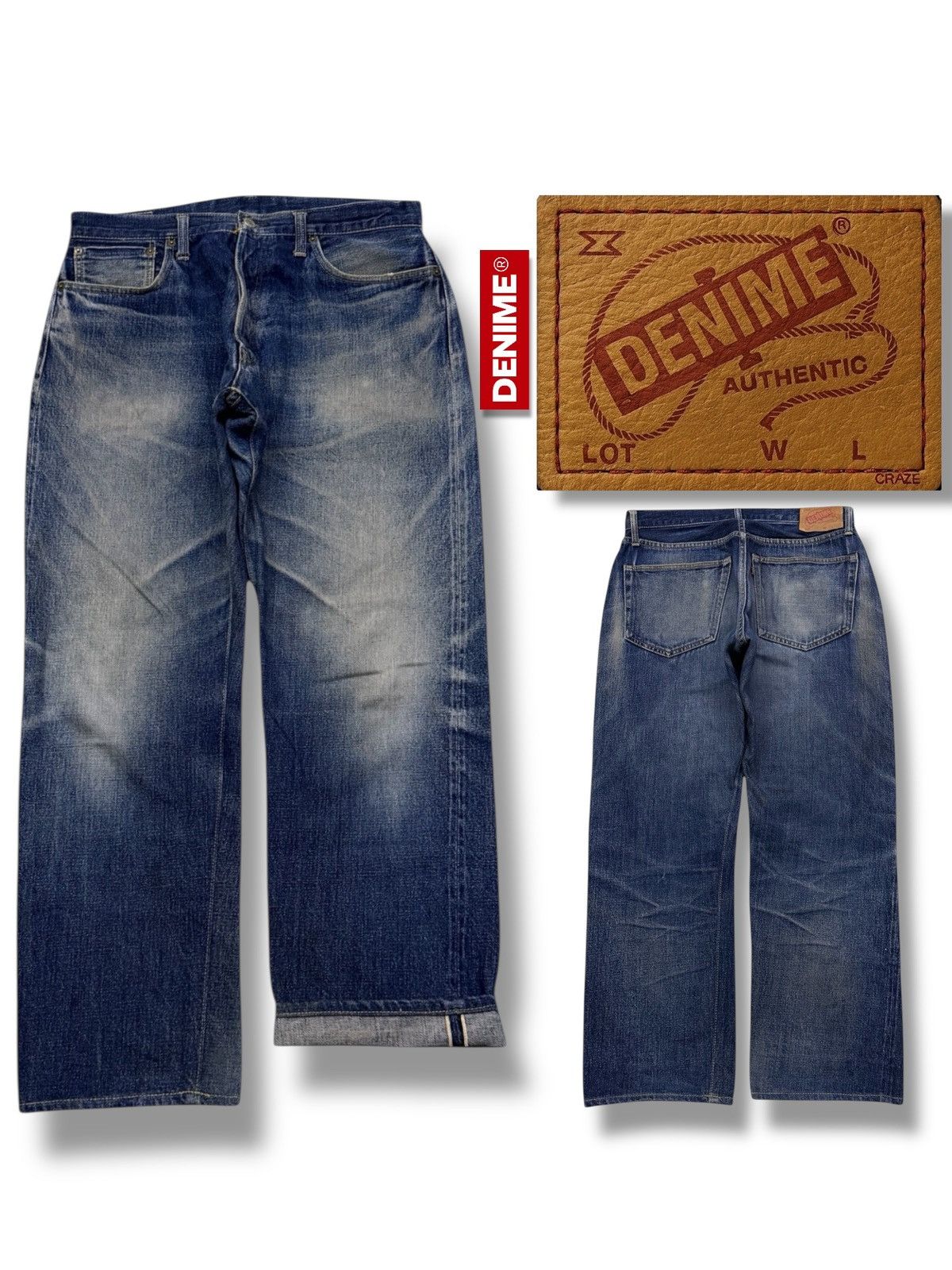 Denime Vintage 90s Denime Selvedge Denim Jeans Made in Japan | W33 Size US 33 - 1 Thumbnail