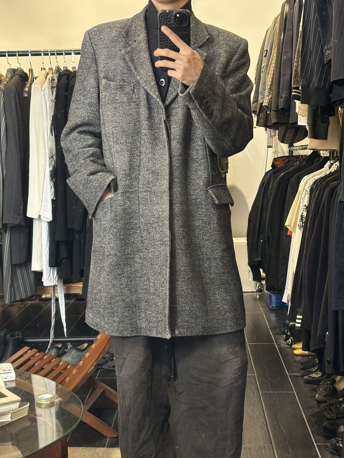 Ann Demeulemeester Ann Demeulemeester | Twill Snowflake Grey Coat Size US M / EU 48-50 / 2 - 3 Thumbnail