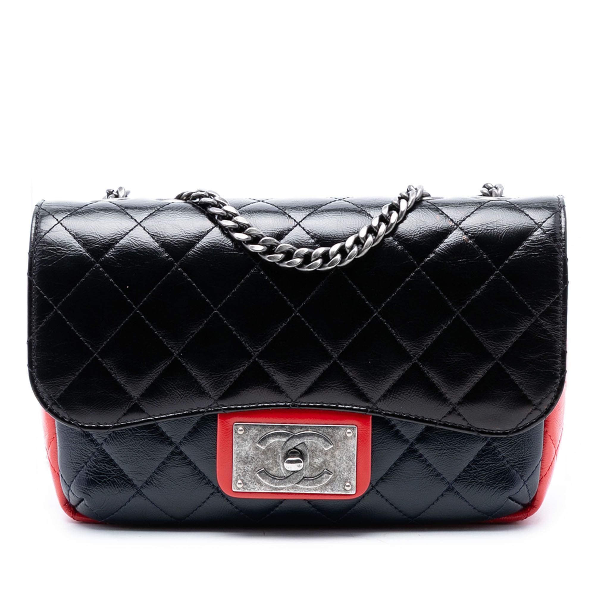 Chanel Chanel Medium Tricolor Quilted Glazed Calfskin CC Plate Flap Size ONE SIZE - 1 Thumbnail