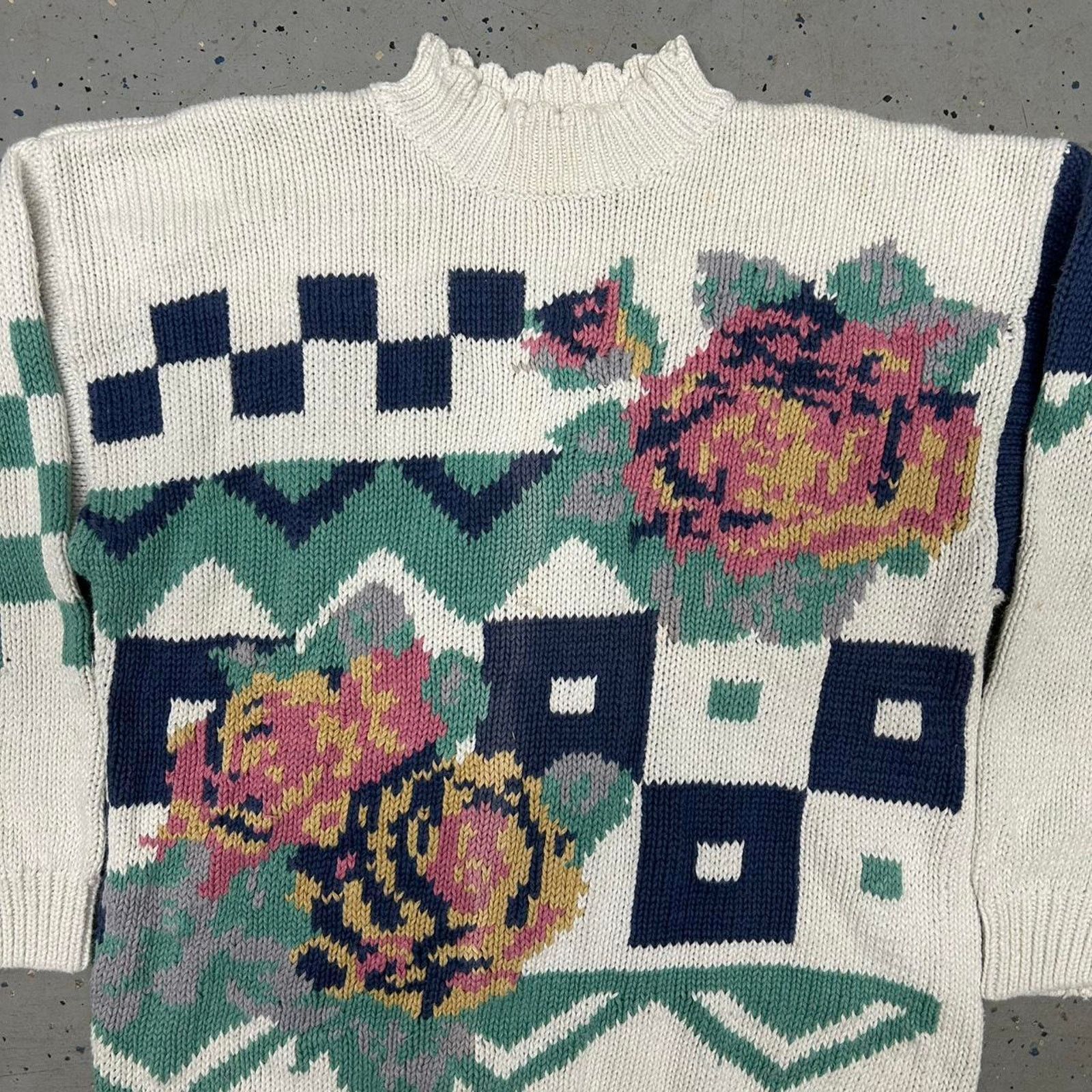 Other Cream and pink vintage floral sweater Size M / US 6-8 / IT 42-44 - 2 Thumbnail