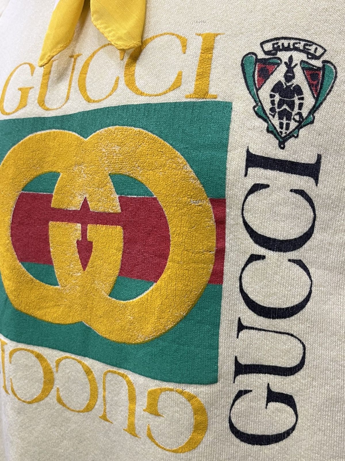 Fruit Of The Loom Rare Vintage Gucci Print FOTL Sweatshirt USA Made Size US L / EU 52-54 / 3 - 5 Thumbnail