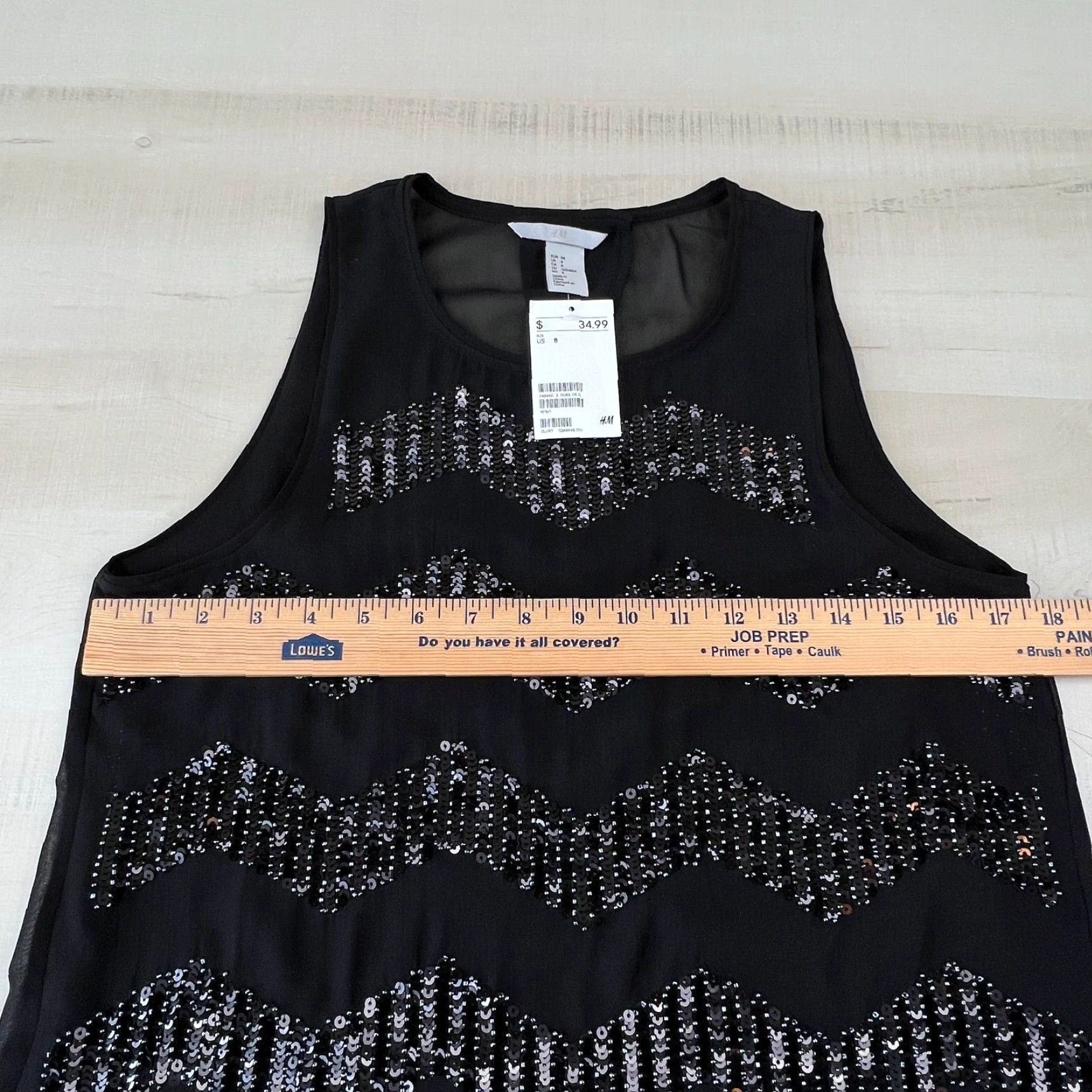 H&M H&M Womens Black Sequin Sleeveless Blouse Top 8 Regular Size M / US 6-8 / IT 42-44 - 7 Thumbnail