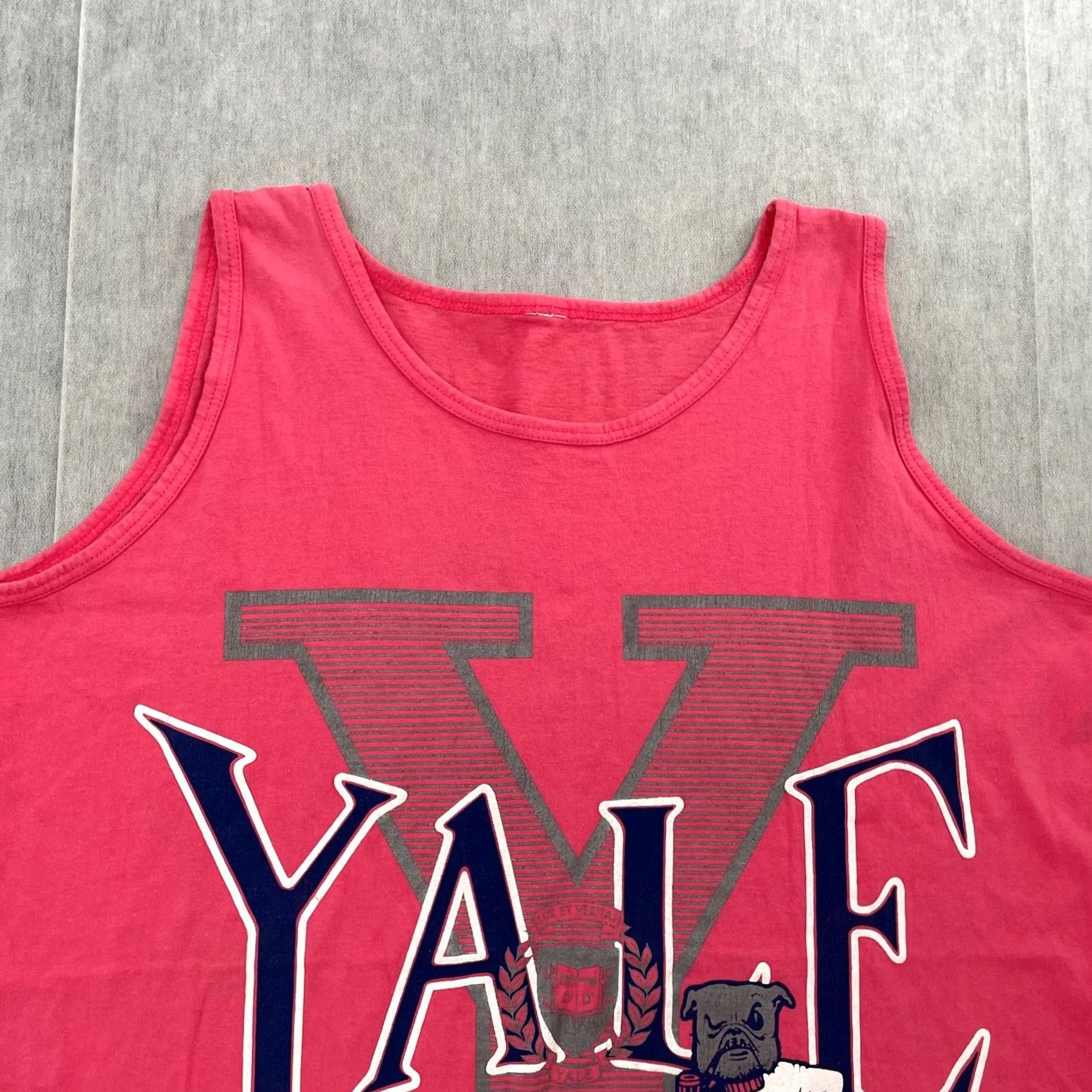 Pinko VINTAGE Yale University Bulldogs Shirt Adult L Pink Tank Top Big Graphic 90s Logo University College 90s Mens Size US L / EU 52-54 / 3 - 3 Thumbnail