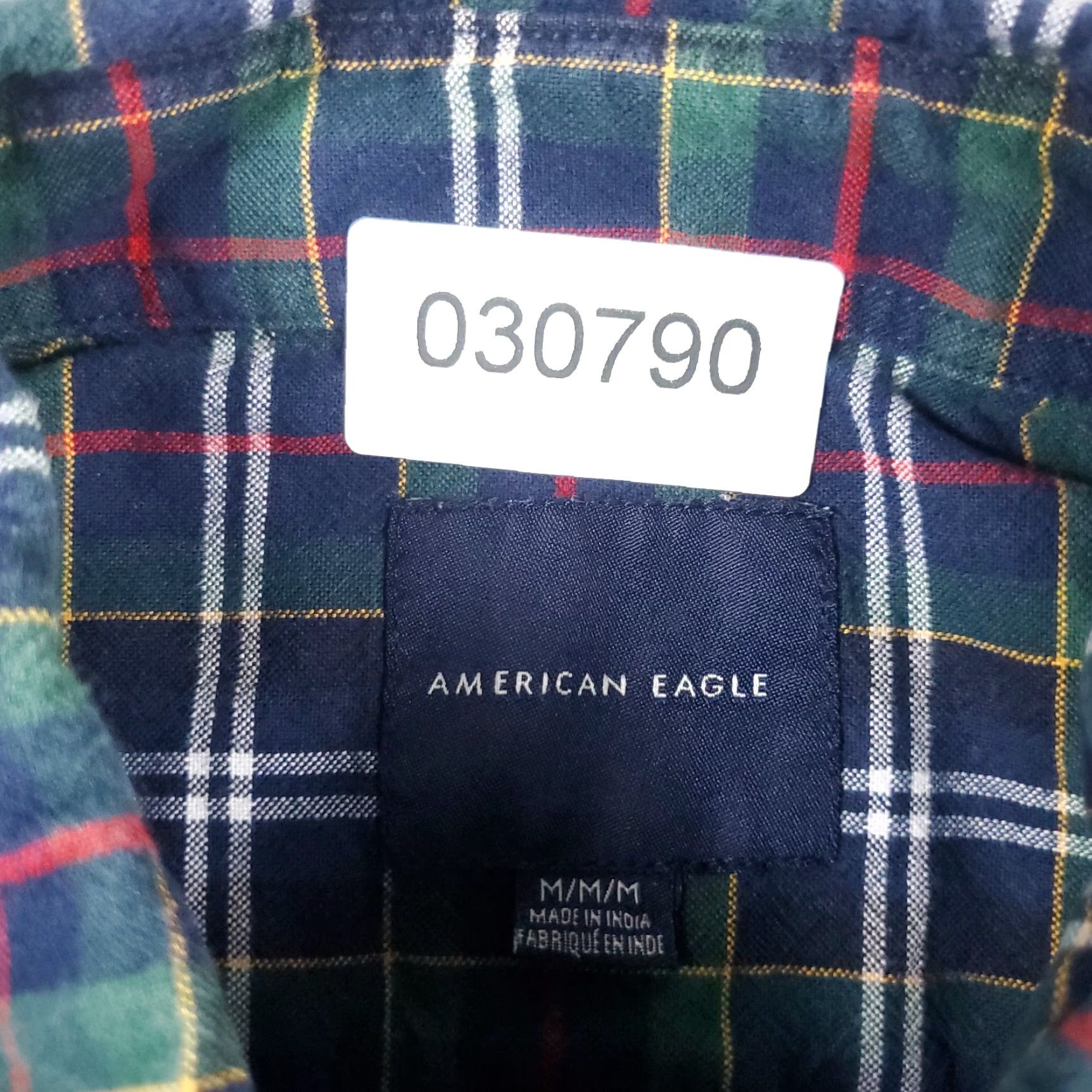 American Eagle Outfitters American Eagle Button-Up Shirt Mens Medium Blue Green Plaid Long Sleeve Size US M / EU 48-50 / 2 - 6 Thumbnail