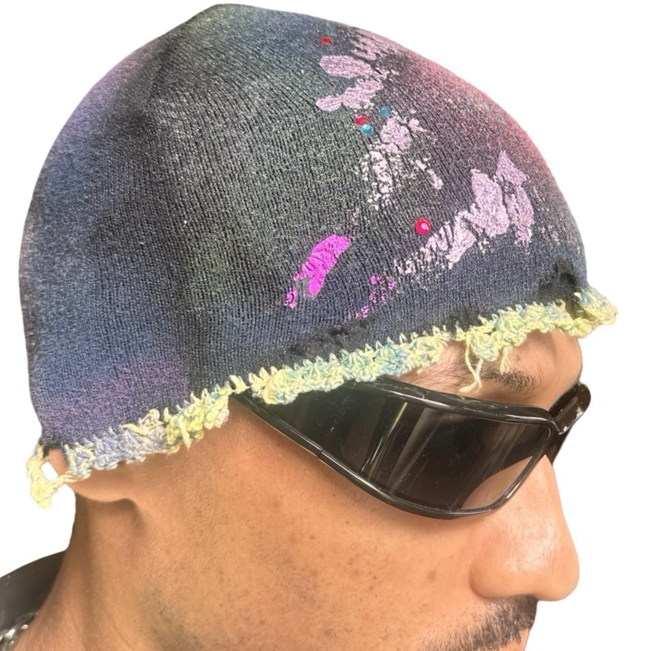 Other ASTROBOI* 'Fairy' Black Grunge Rhinestone Beanie Size ONE SIZE - 6 Thumbnail