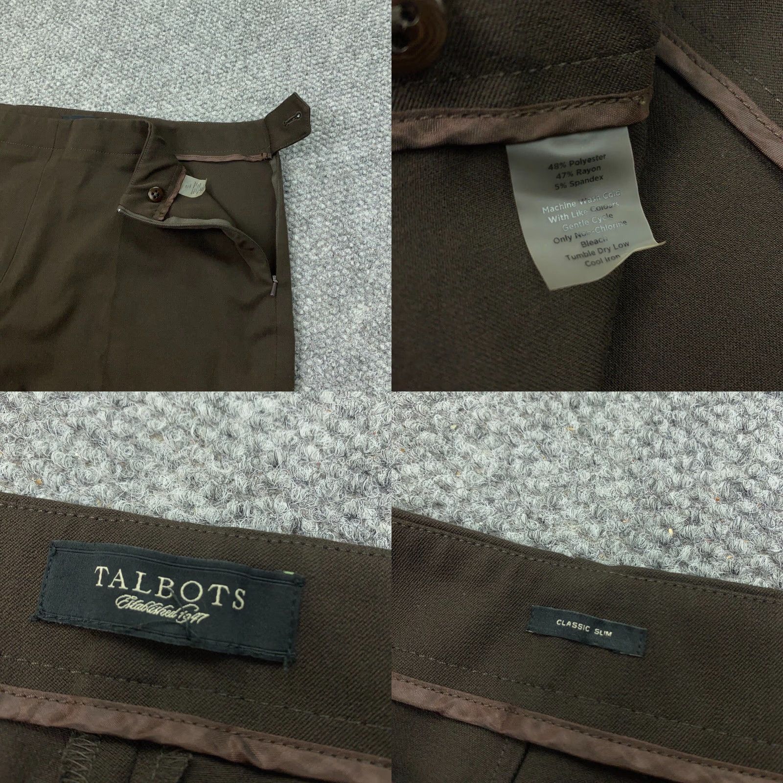 Talbots Talbots Pants Womens 34x30 Brown Classic Slim Stretch Business Office Size 34" / US 12 / IT 48 - 8 Thumbnail