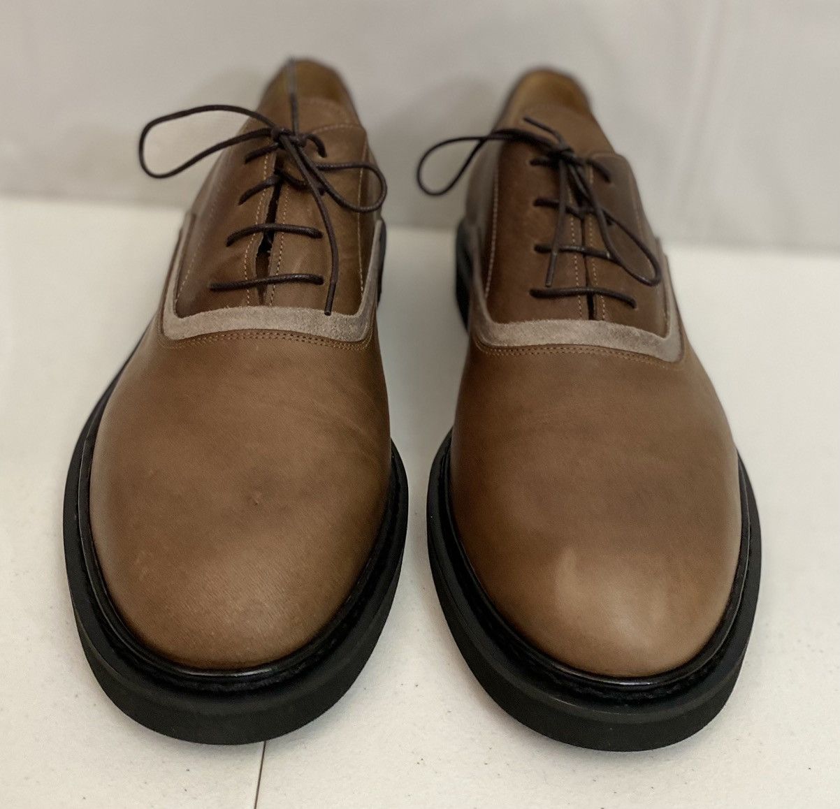 Maison Margiela Maison Margiela 22 🇮🇹 Brown Leather Suede Trim Oxfords 12 New Size US 12 / EU 45 - 4 Thumbnail