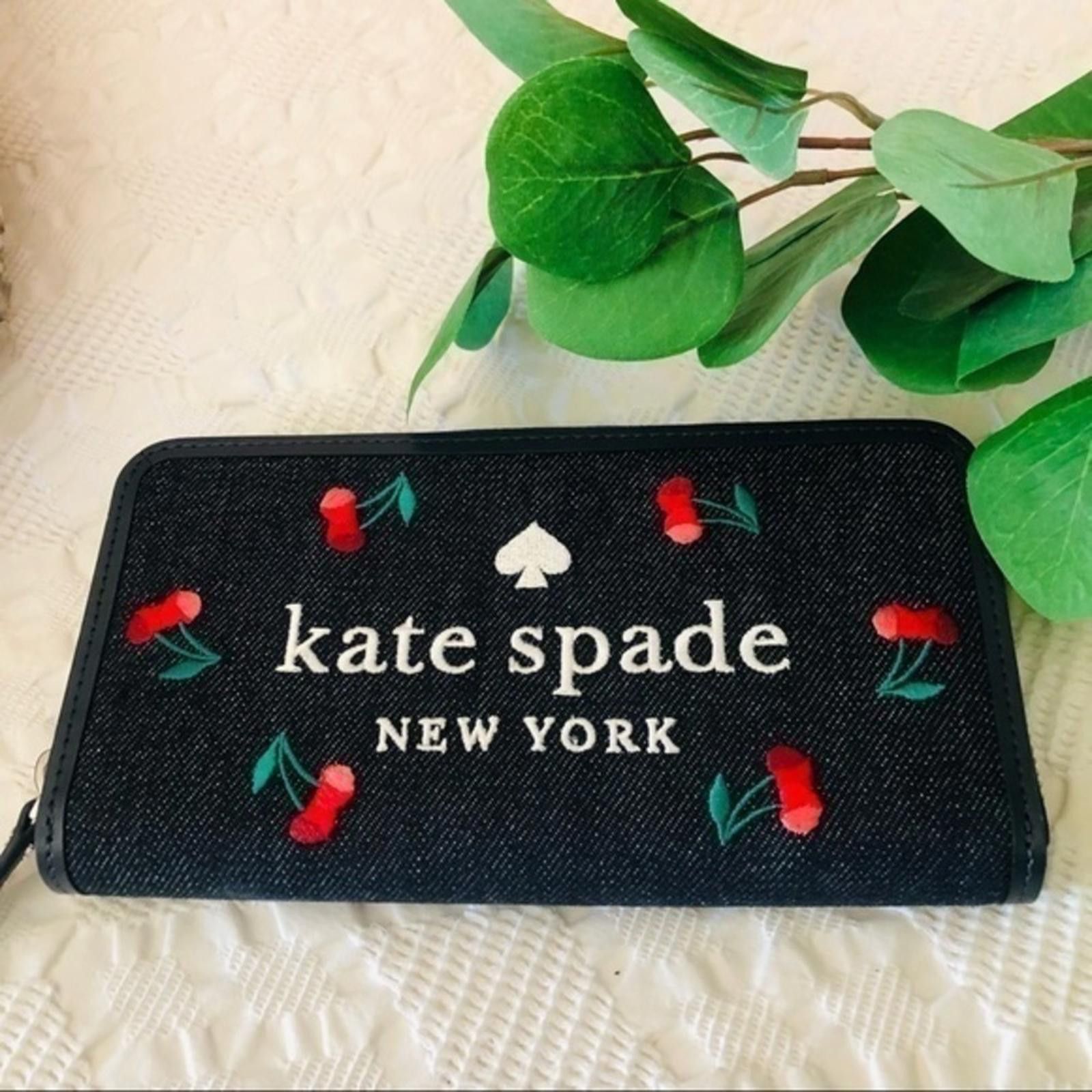 Kate Spade Kate Spade Logo Cherry Denim Wallet Size ONE SIZE - 2 Thumbnail