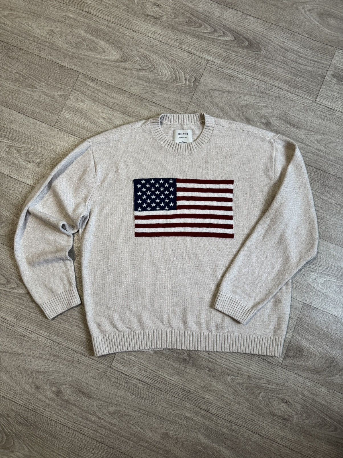 Hollister 🔷Hollister USA Flag Knitted Sweater🔷 Size US XL / EU 56 / 4 - 1 Thumbnail