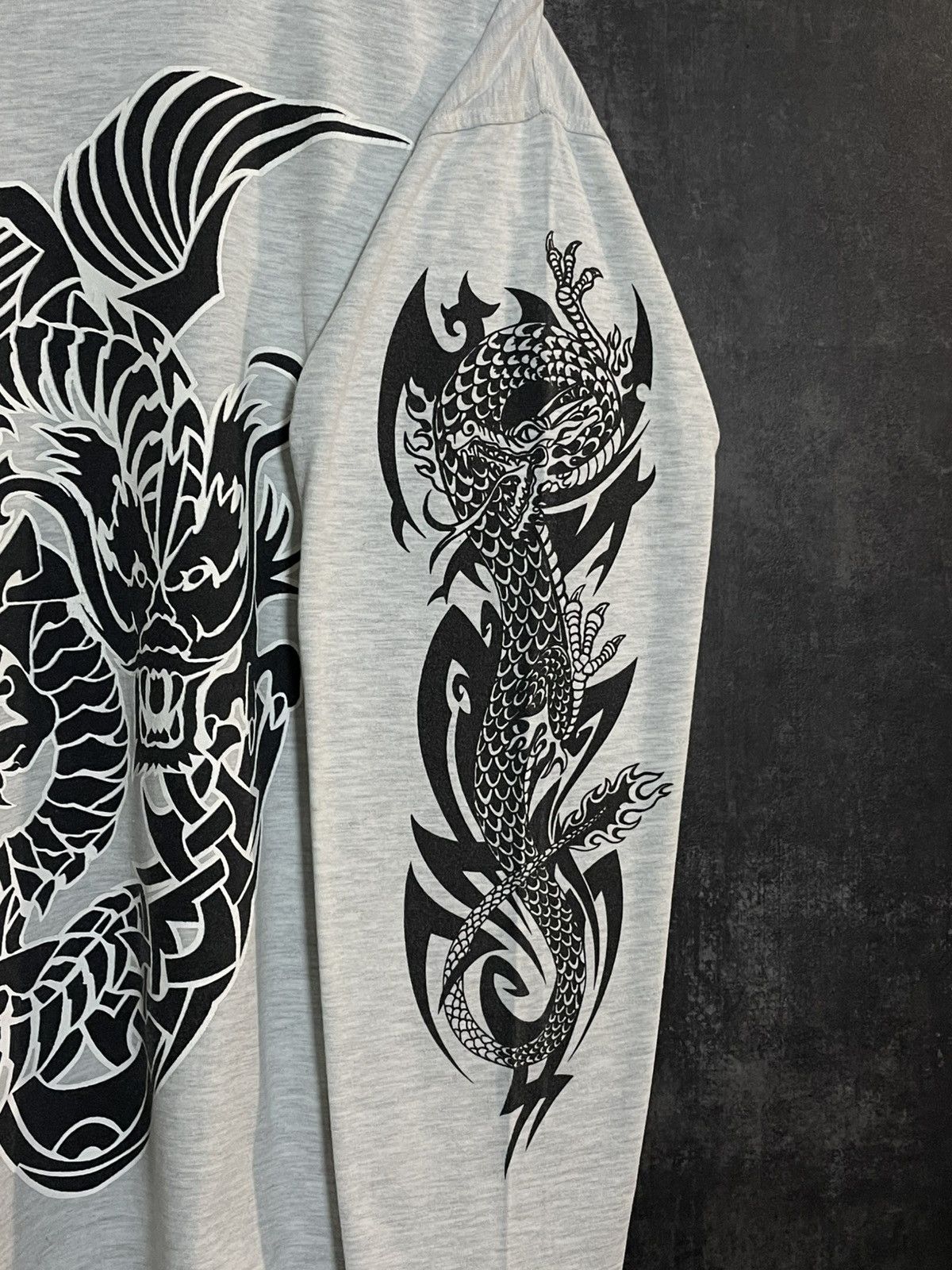 Vintage Sick Vintage 90s Japanese Dragon Tribal Longsleeve Cdg Y3 Size US L / EU 52-54 / 3 - 8 Thumbnail
