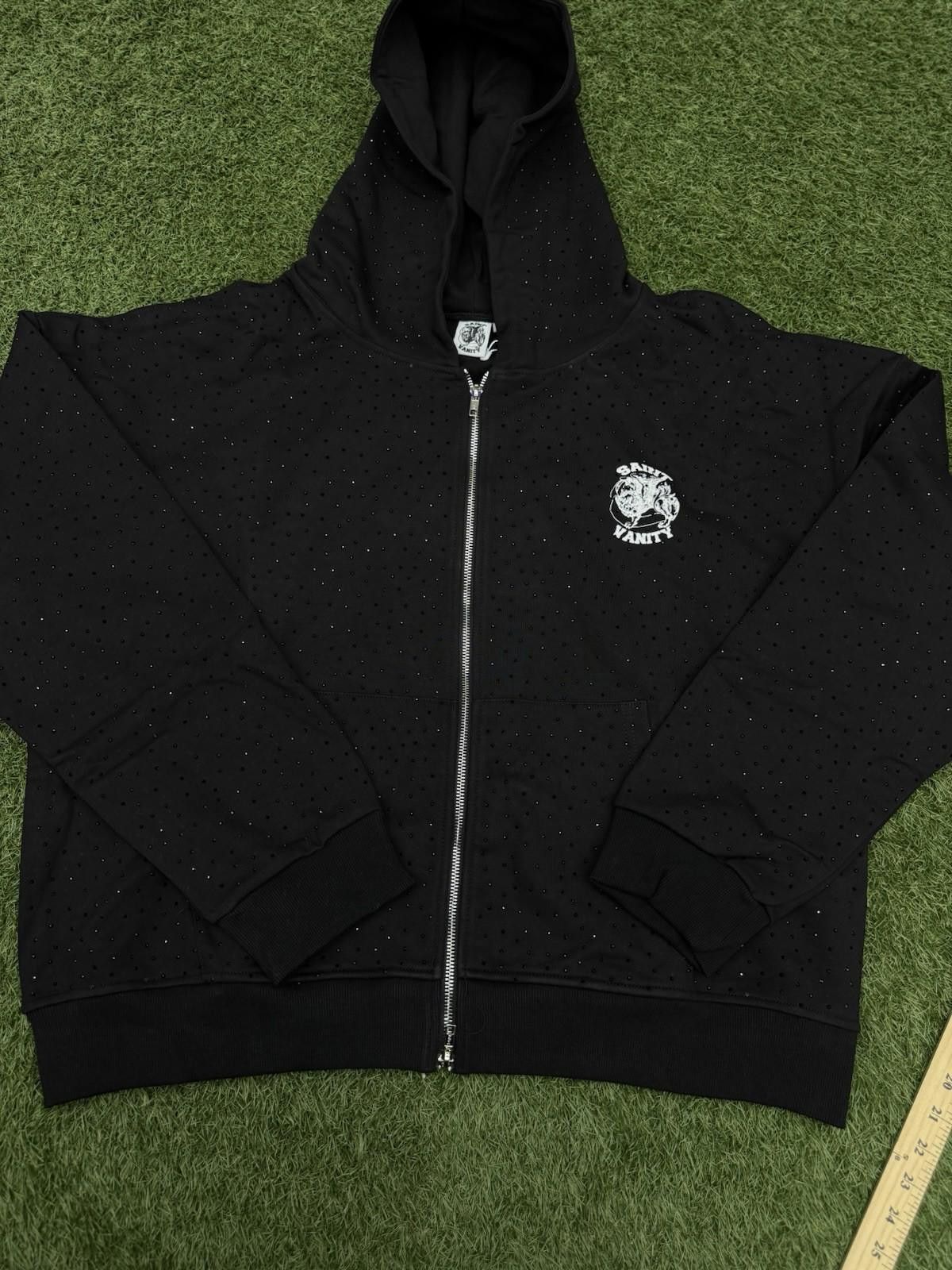 Saint Vanity Size M - Saint Vanity Hoodie Black Rhinestone Zip Up Size US M / EU 48-50 / 2 - 6 Thumbnail