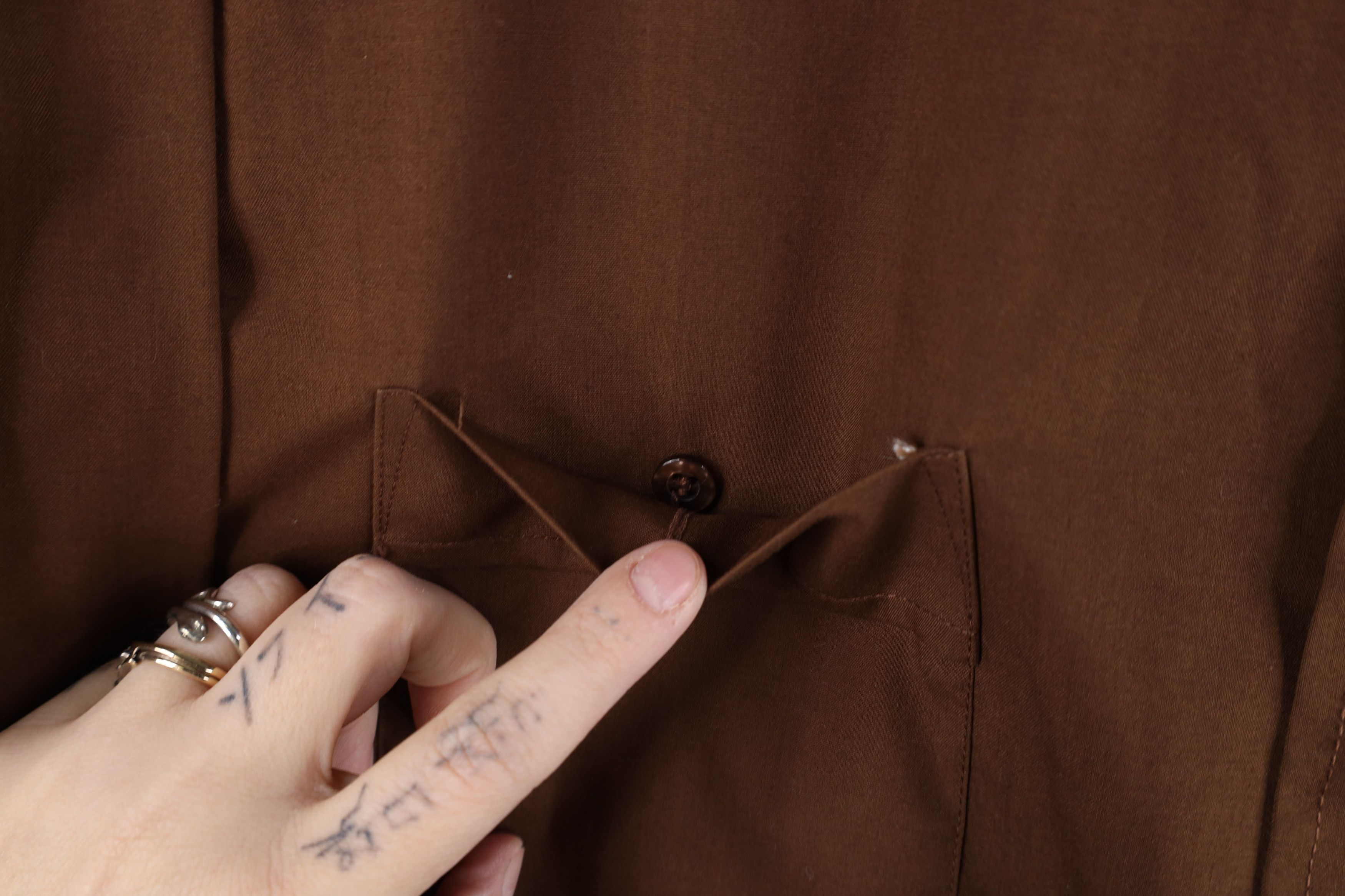 Vintage Vintage 70s Streetwear Faded Collared Button Shirt Brown Size US M / EU 48-50 / 2 - 5 Thumbnail