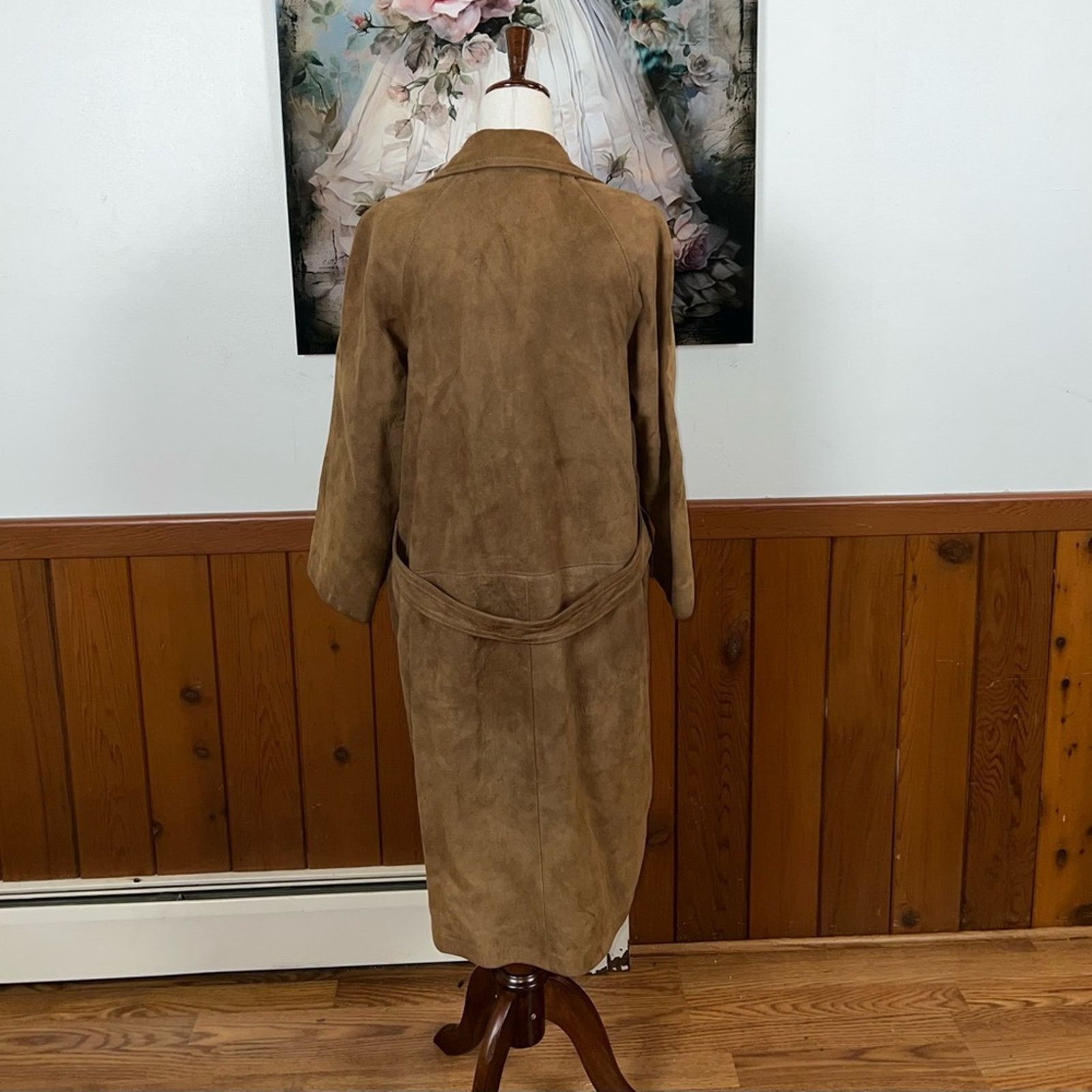 Vintage Nice Vintage 90s Stuart’s Tan Suede Trench Coat! Size M / US 6-8 / IT 42-44 - 4 Thumbnail