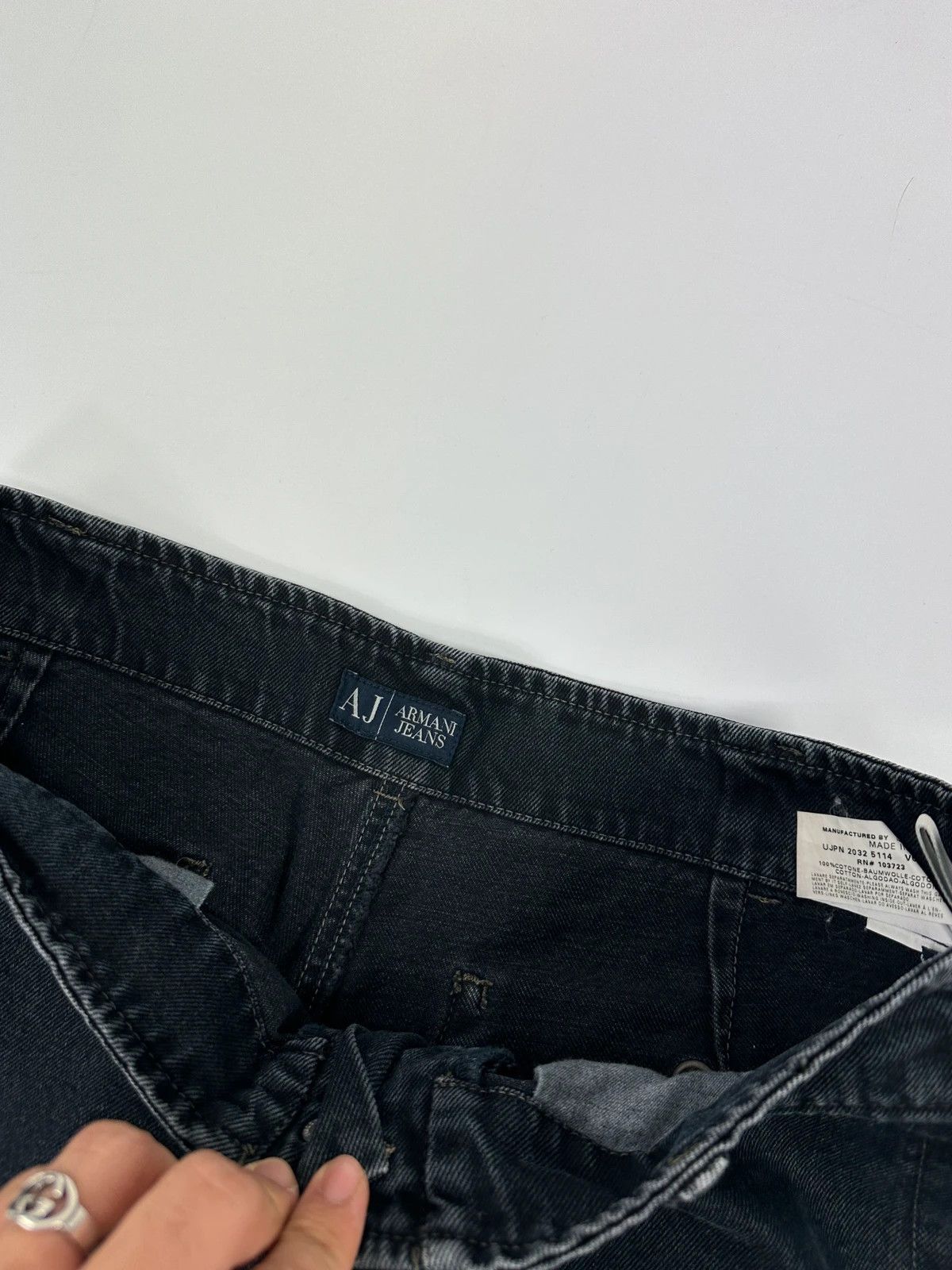 Armani Armani Jeans 00’s Black Indigo Carpenter Wide Legs Jeans Size US 32 / EU 48 - 8 Thumbnail