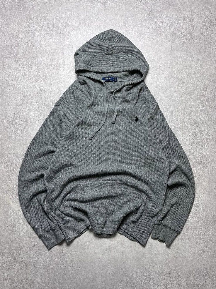 Polo Ralph Lauren × Vintage Vintage Polo Ralph Lauren Waffle Boxy Hoodie Y2K XL Size US XL / EU 56 / 4 - 1 Thumbnail