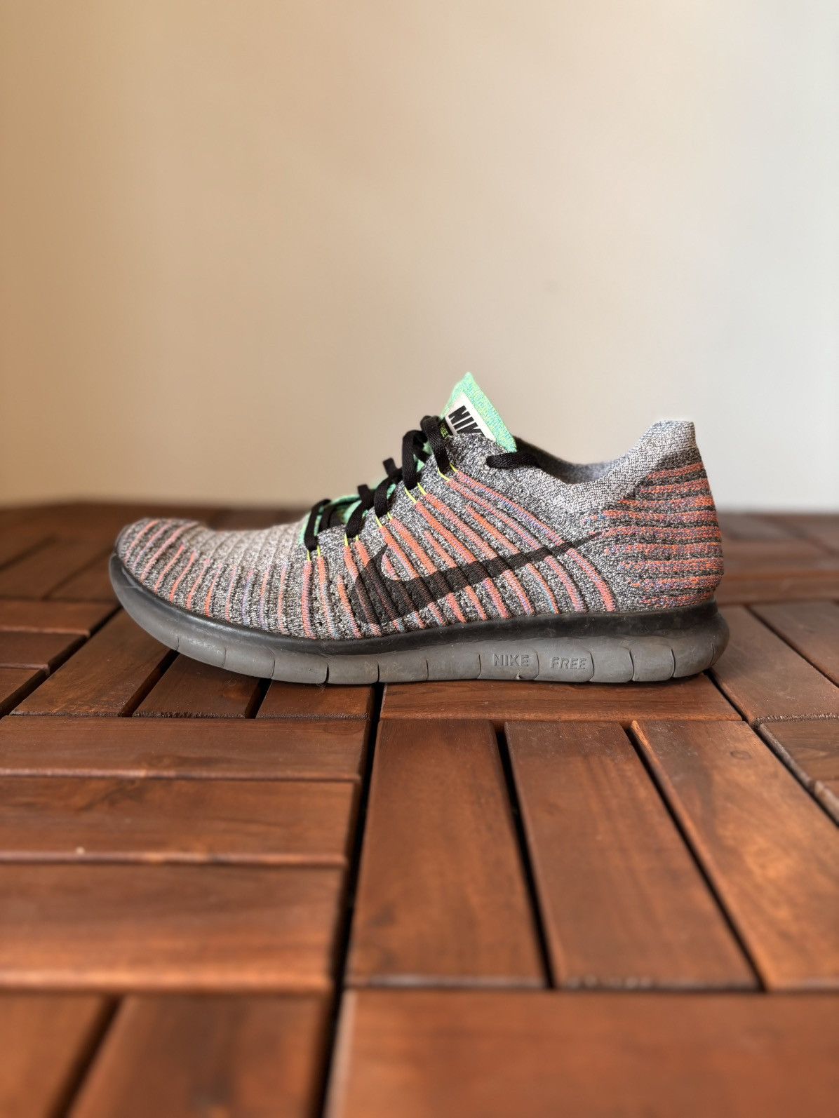 Nike Nike Free RN Flyknit – Grey / Multicolour – US11 – 2017 Size US 11 / EU 44 - 7 Thumbnail