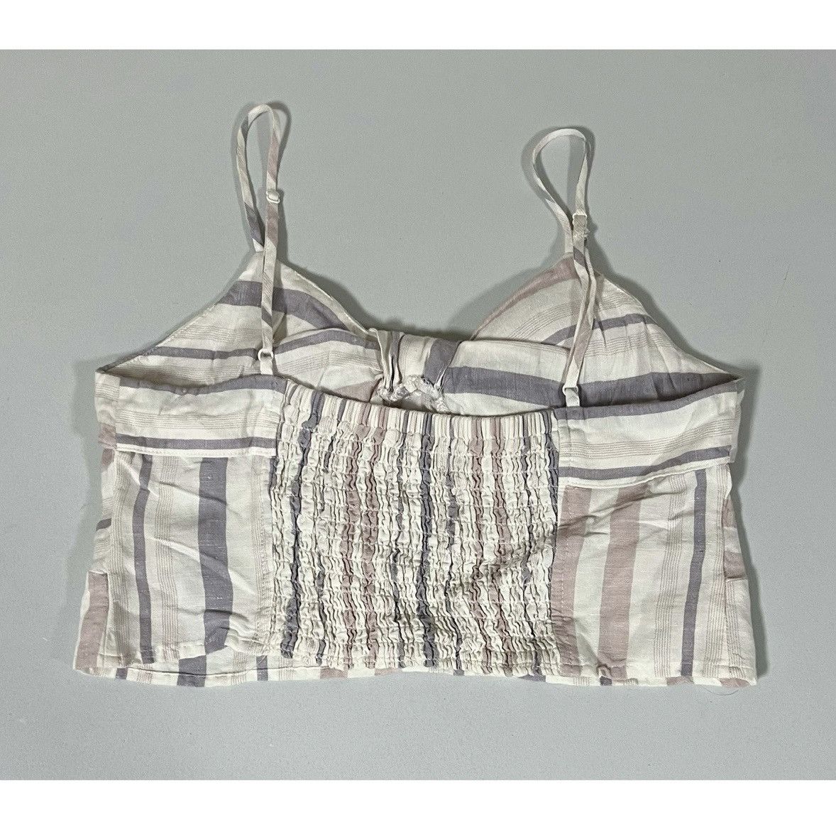 Express White Pastel Striped Bow Knot Crop Top Shirt Blouse Size S🤍✨ Size S / US 4 / IT 40 - 2 Thumbnail