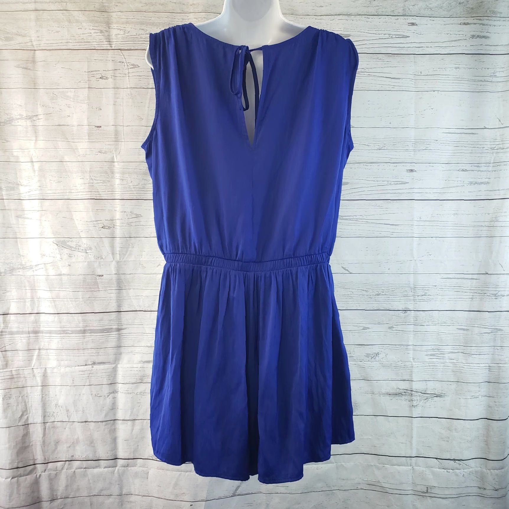 Loft LOFT Ann Taylor Womens Romper Solid Blue V-Neck Sleeveless Pockets XS? No, Size Small. Size 28" / US 6 / IT 42 - 3 Thumbnail
