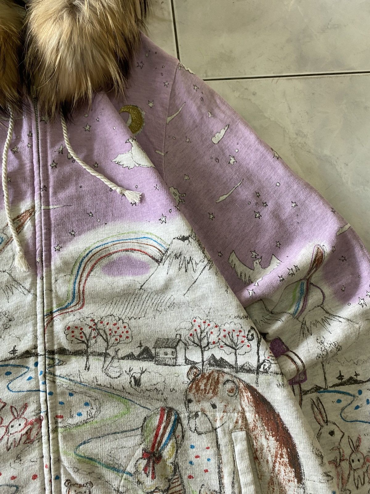 Japanese Brand FUR Scolar Dreamscape Graphic Hoodie Fairy Tale Illustration Size M / US 6-8 / IT 42-44 - 4 Thumbnail