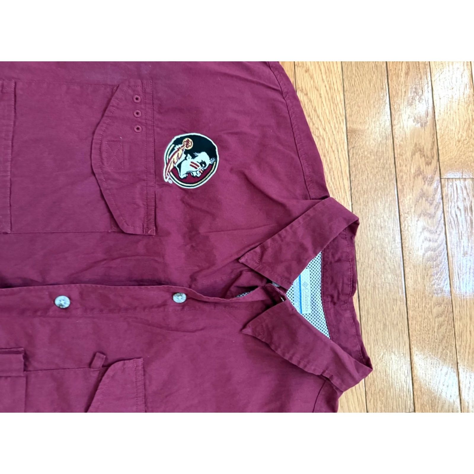 Vintage Columbia PFG Button-Up Shirt Mens XL Red Vest? Actually PFG Mens XL Garnet Florida State FSU Pockets Vented Fishing Shirt Size US XL / EU 56 / 4 - 3 Thumbnail