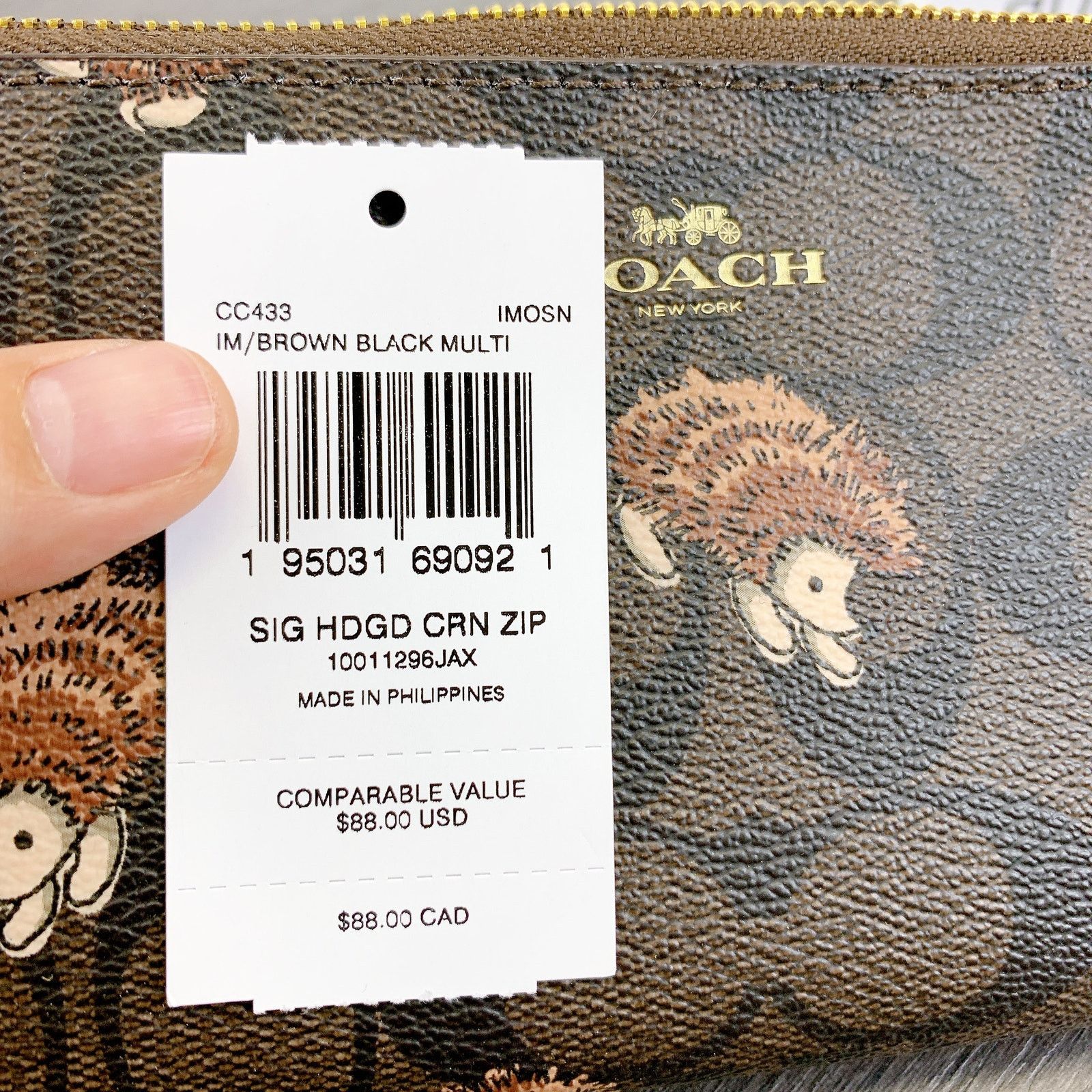 Coach Coach CC433 Corner Zip Wristlet In Signature Canvas IN Brown Size ONE SIZE - 5 Thumbnail