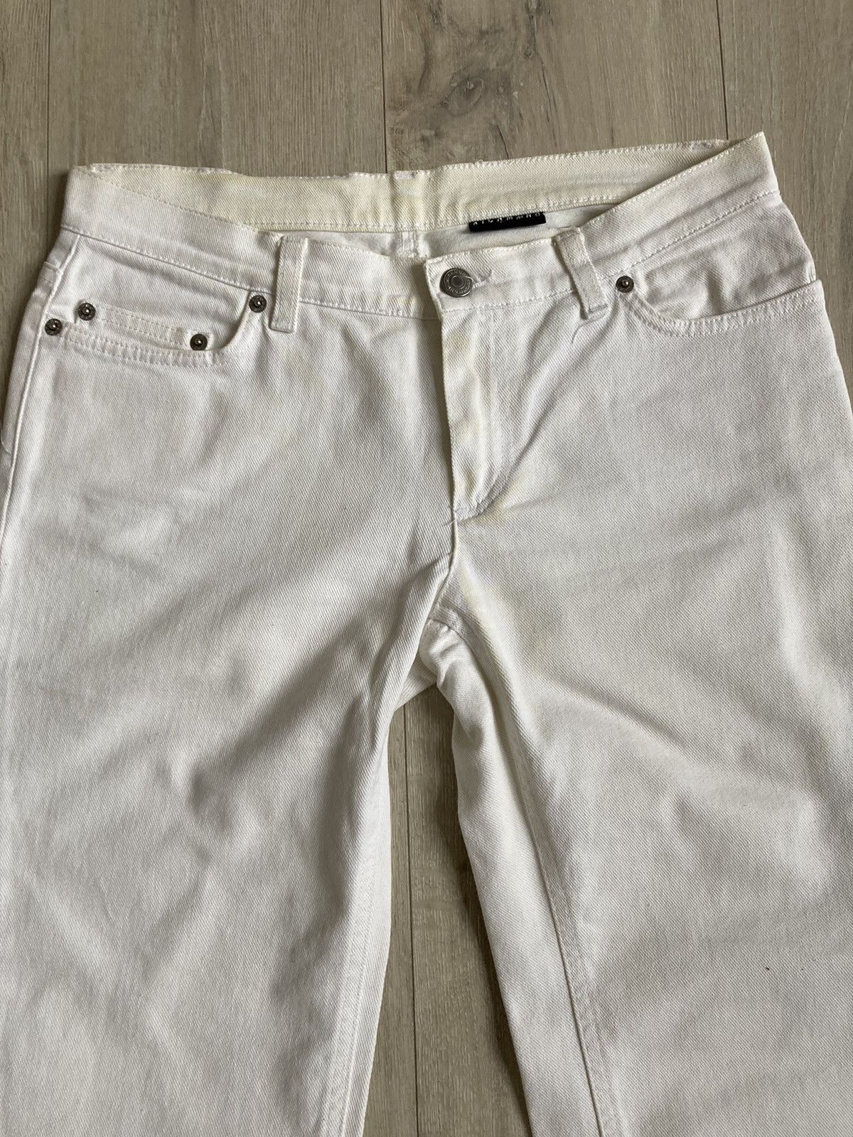 John Richmond RICH white and silver flared jeans