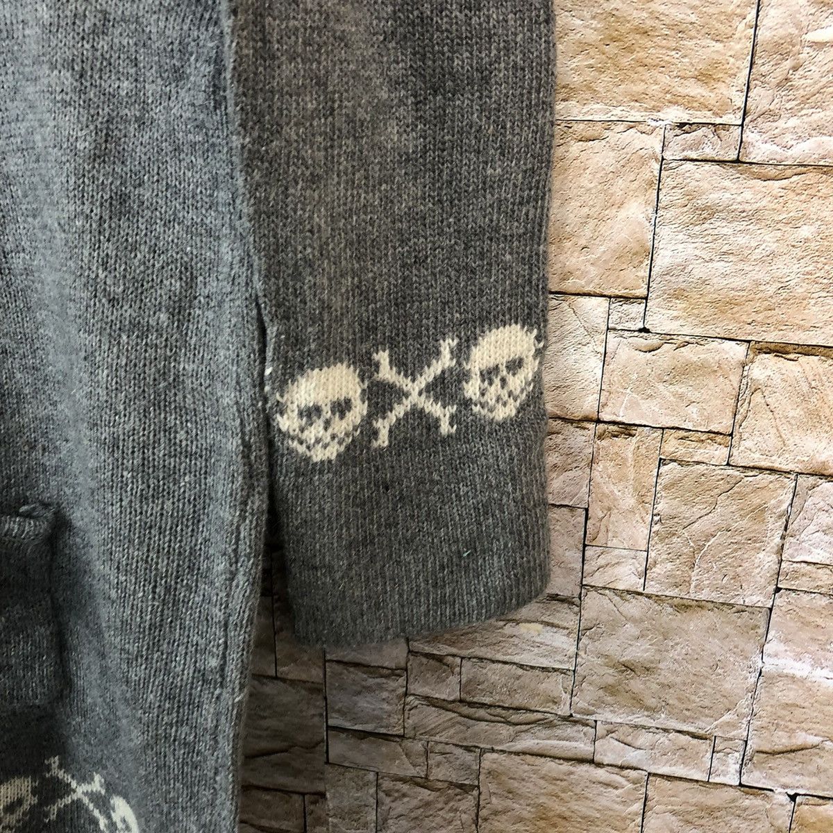 Japanese Brand S.I.D skull Grey Hoodie knitwear sweater #A518 Size S / US 4 / IT 40 - 9 Thumbnail