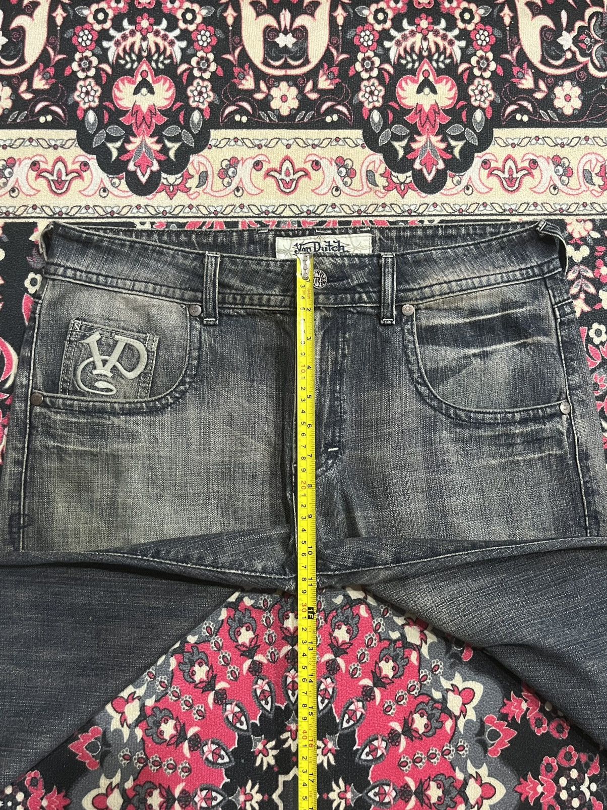 Von Dutch ⚡️Grunge⚡️Vintage Von Dutch Embroidery Patch Black Faded Jeans Size US 34 / EU 50 - 15 Thumbnail