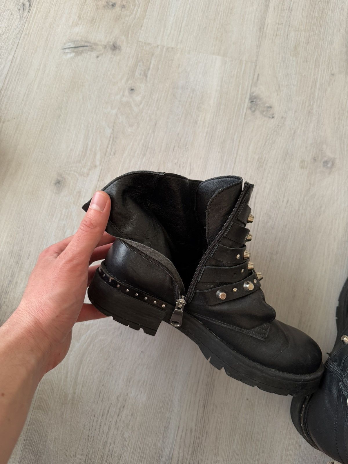 A.S.98 AS 98 Vibe Artisan Black Leather Side Zip Ankle Biker Boots Size US 6.5 / EU 39-40 - 14 Thumbnail