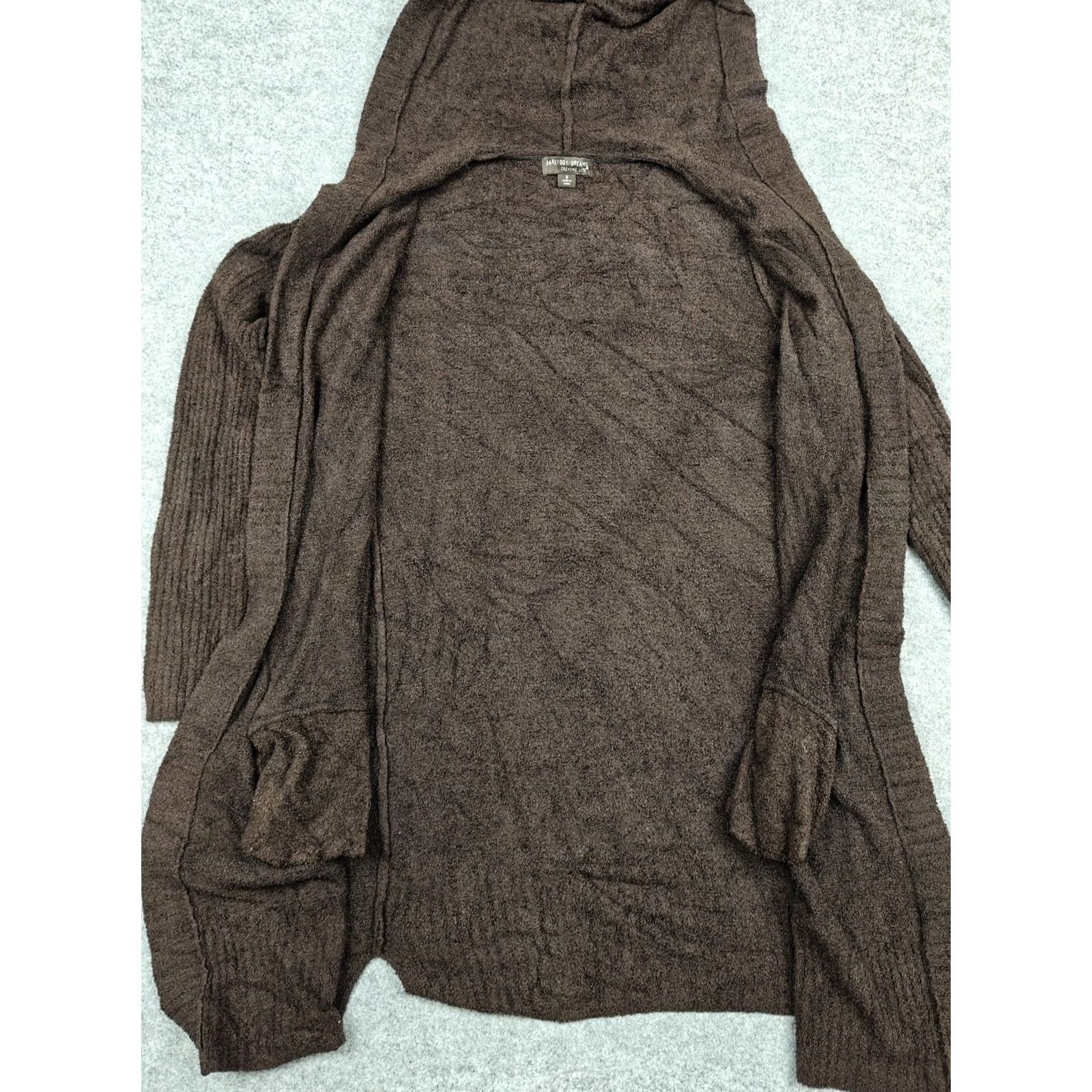 Vintage VINTAGE Barefoot Dreams Cardigan Womens S Brown CozyChic Lite Hooded Open Front Size S / US 4 / IT 40 - 2 Thumbnail