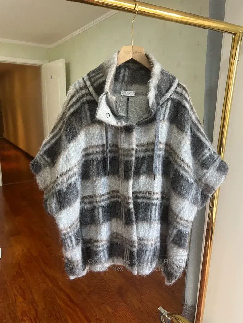 Brunello Cucinelli Brunello Cucinelli Gingham Wool Mohair Cloak Vest Size M / US 6-8 / IT 42-44 - 2 Thumbnail